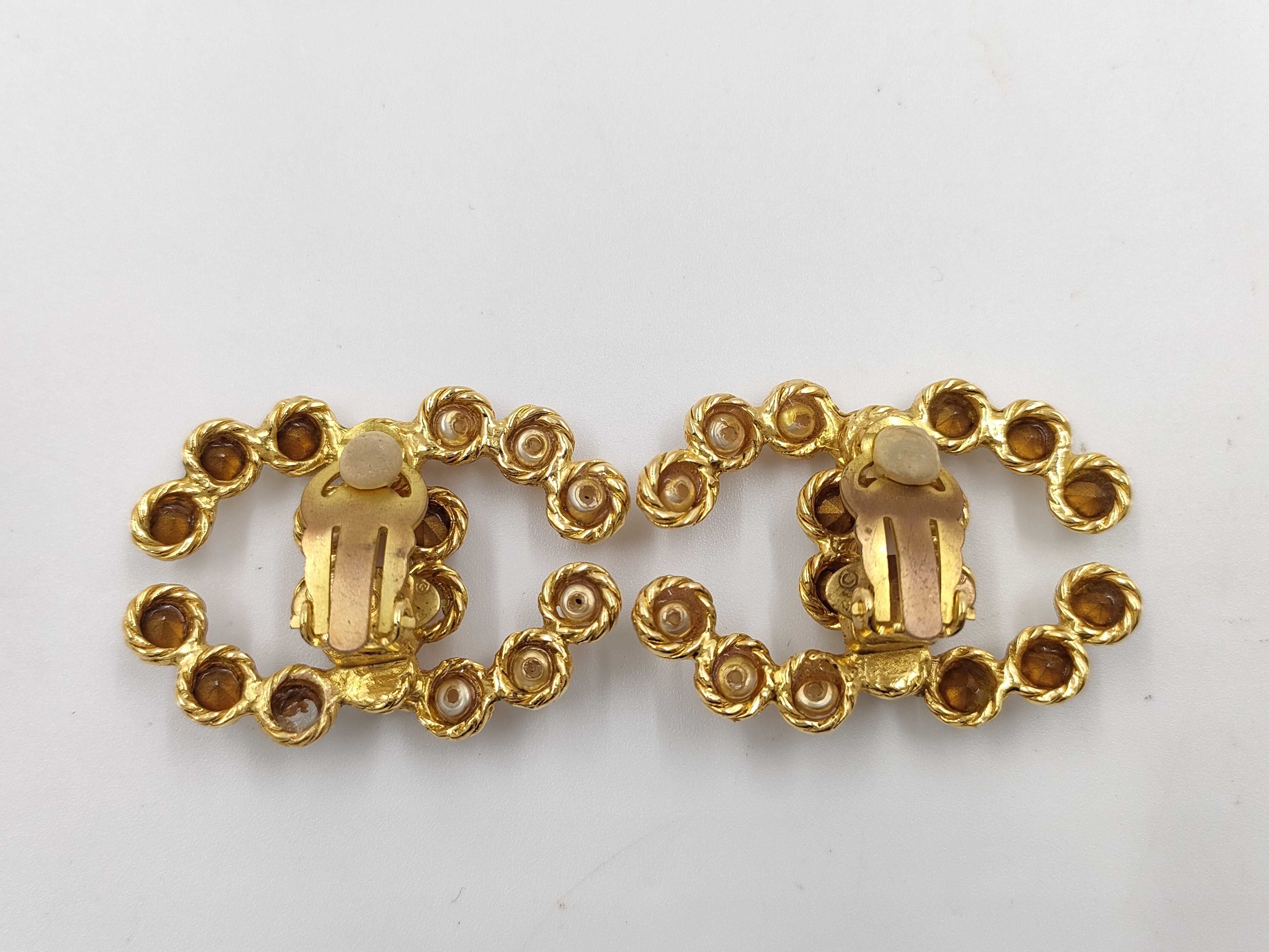 【水曜終了】(10228_0078)CHANEL ココマーク 2250003603397 8 Fパール ラインストーン イヤリング