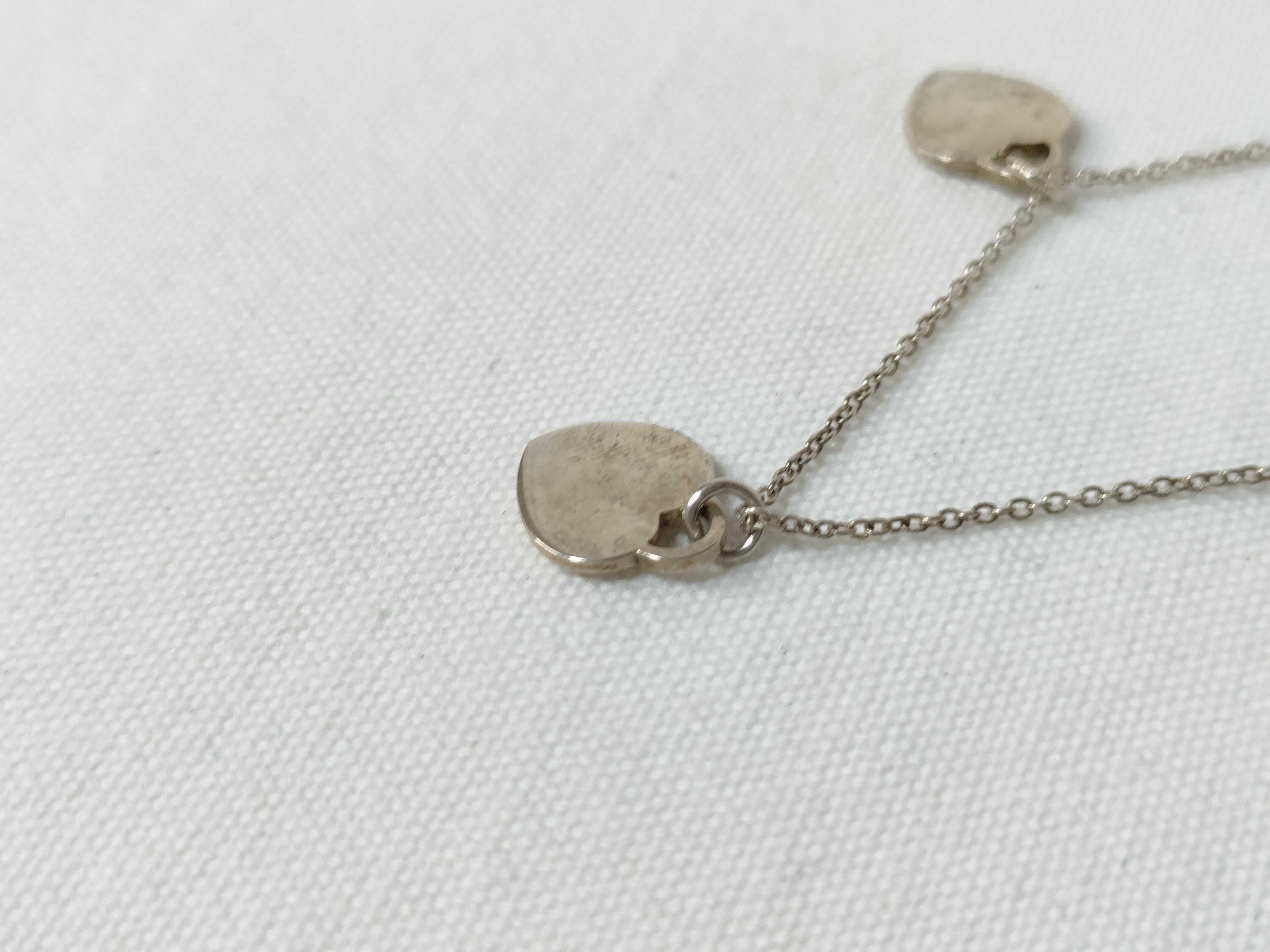 【水曜終了】(10221_0324)▼Tiffany&Co. ダブル ハートプレート ネックレス SV925 SV925 2.9g ネックレス