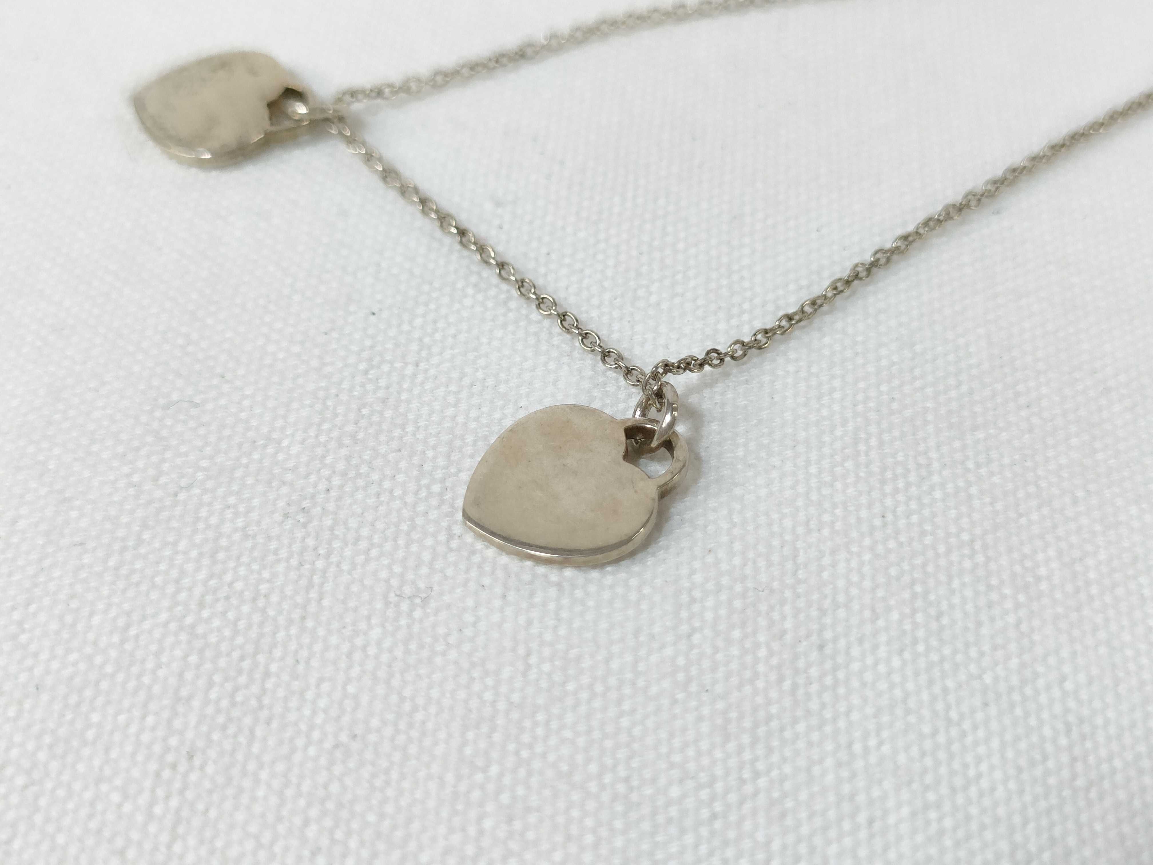 【水曜終了】(10221_0324)▼Tiffany&Co. ダブル ハートプレート ネックレス SV925 SV925 2.9g ネックレス