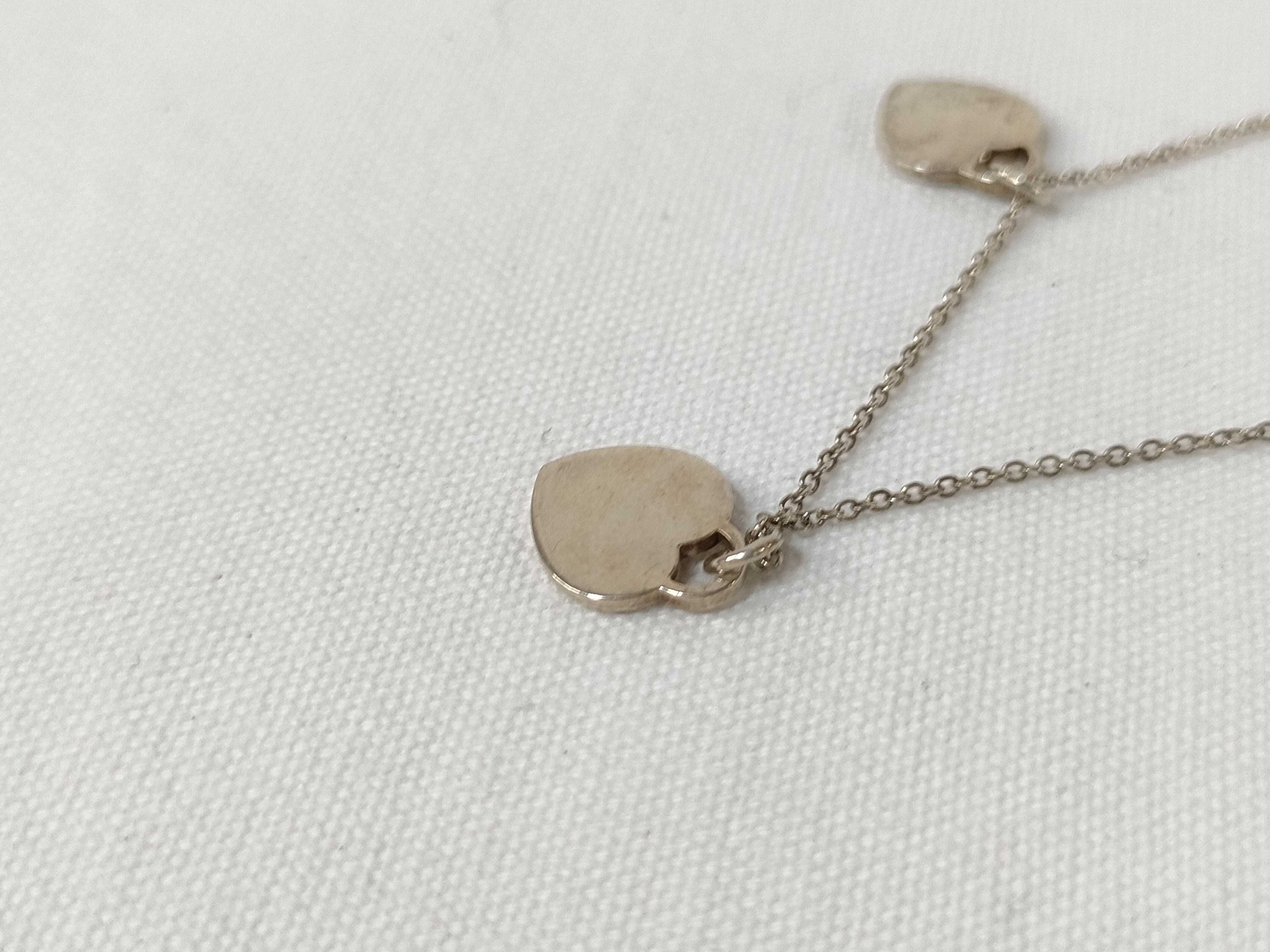 【水曜終了】(10221_0324)▼Tiffany&Co. ダブル ハートプレート ネックレス SV925 SV925 2.9g ネックレス