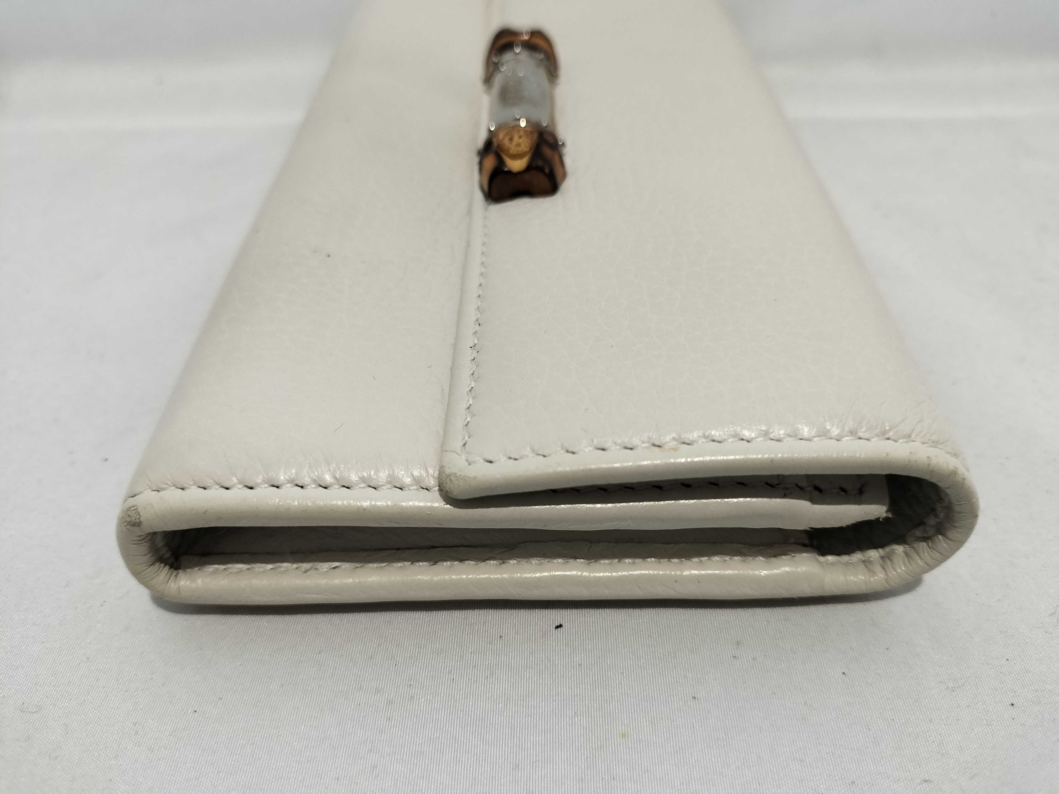 【水曜終了】(10230_0005)GUCCI バンブー レザー ホワイト 長財布 233051 財布