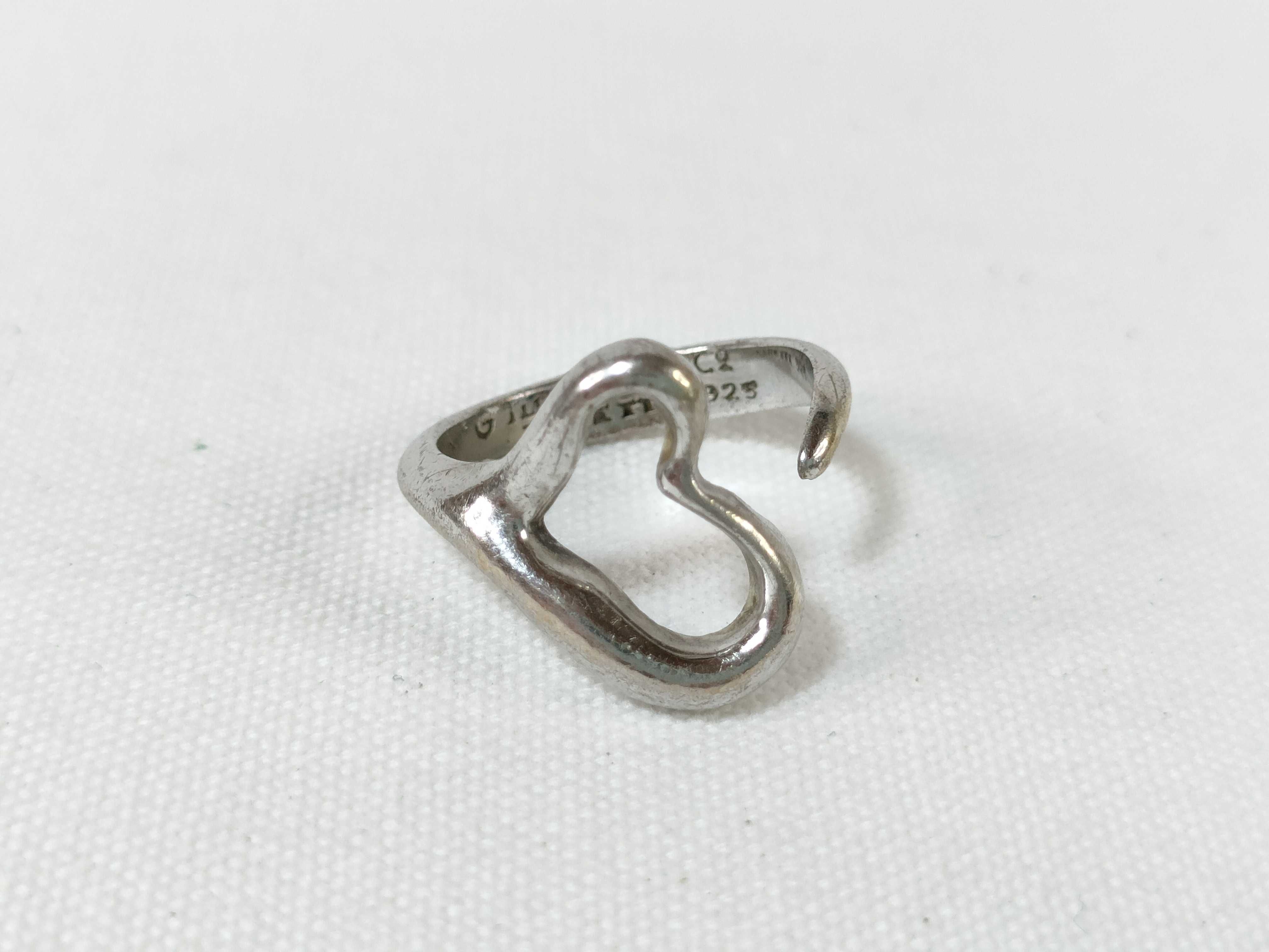 【水曜終了】(10221_0379)Tiffany&Co. オープンハート リング SV925 4.4g リング