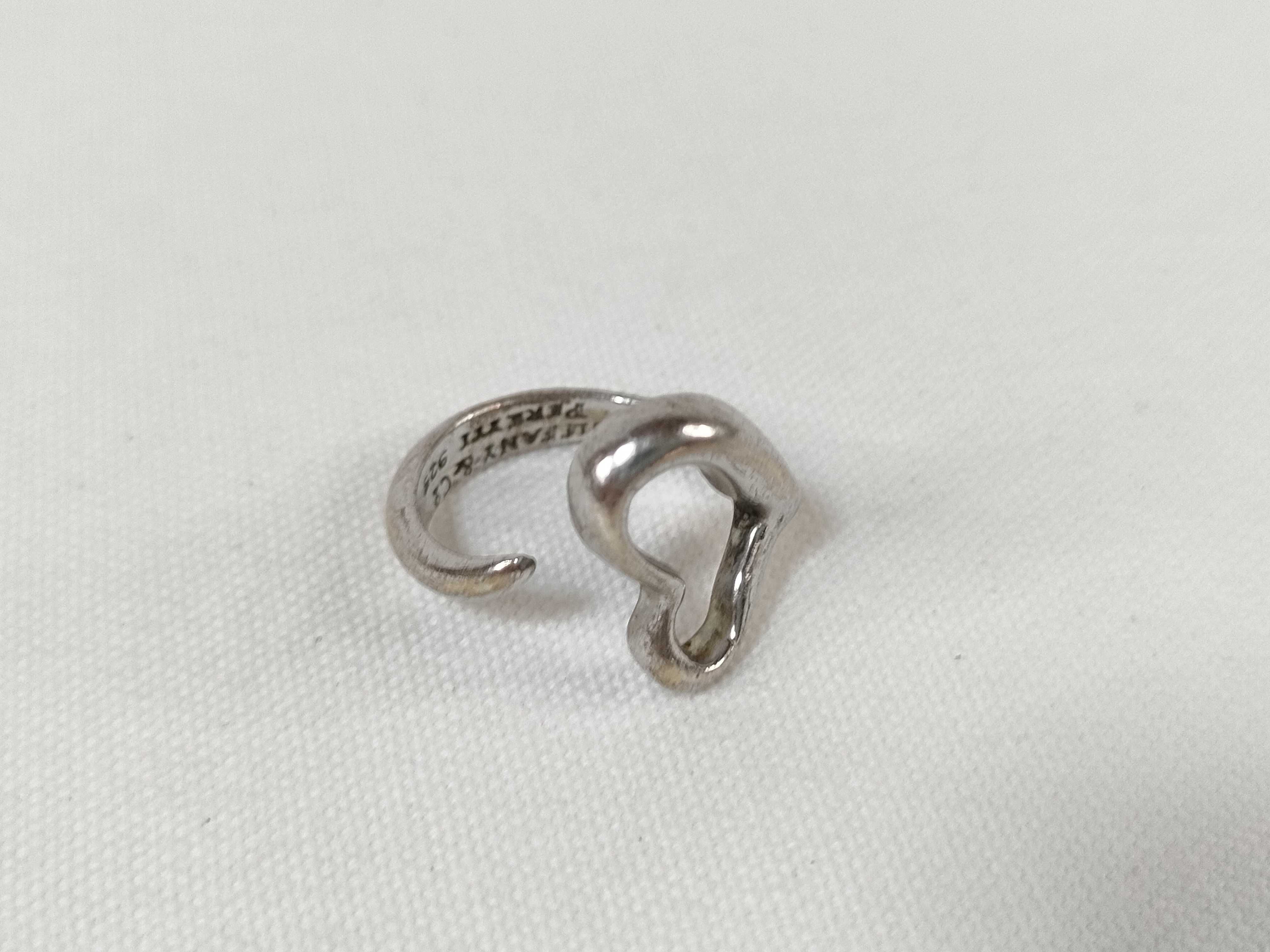 【水曜終了】(10221_0379)Tiffany&Co. オープンハート リング SV925 4.4g リング