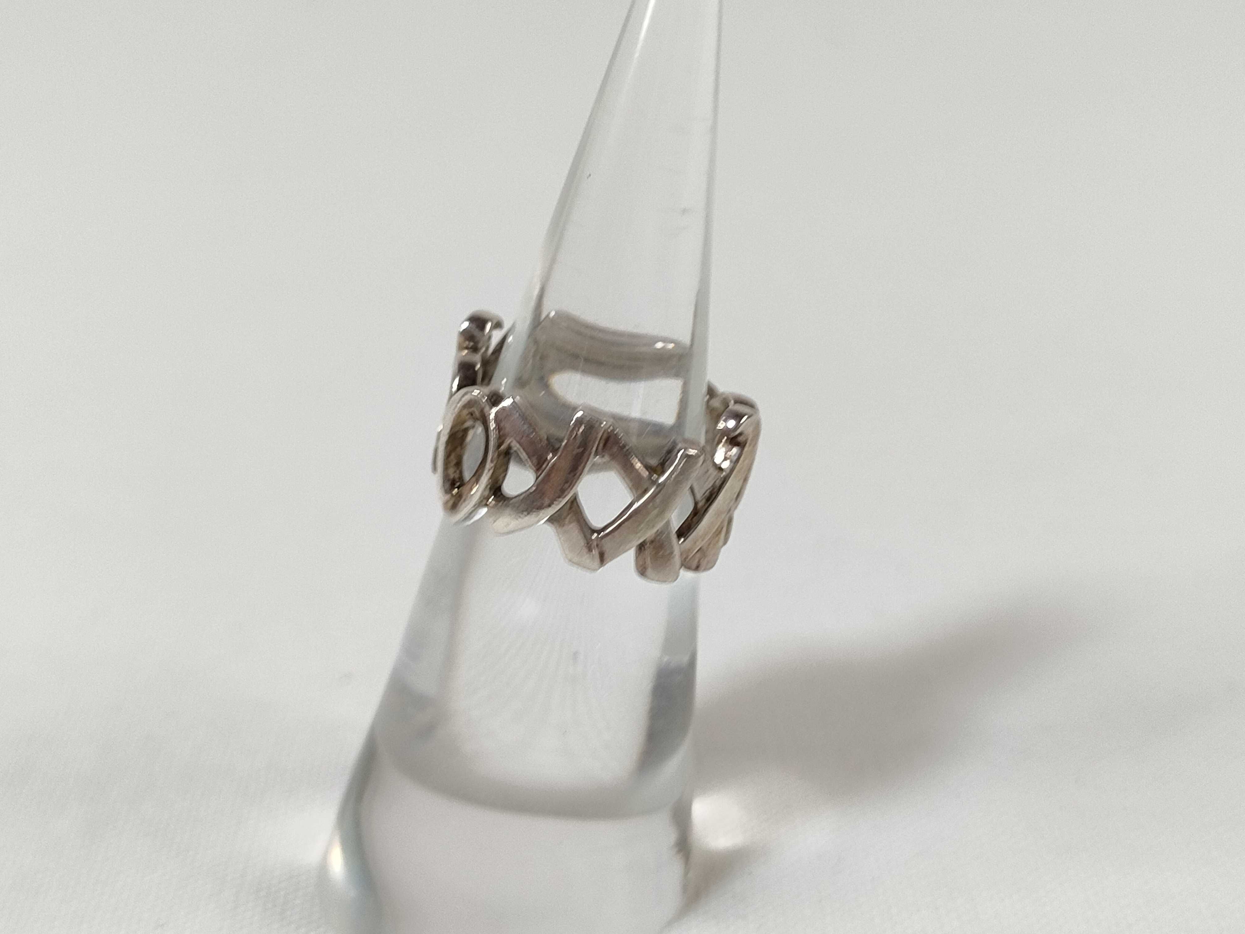 【水曜終了】(10221_0381)Tiffany&Co. ラブアンドキス XO リング SV925 3.9g リング