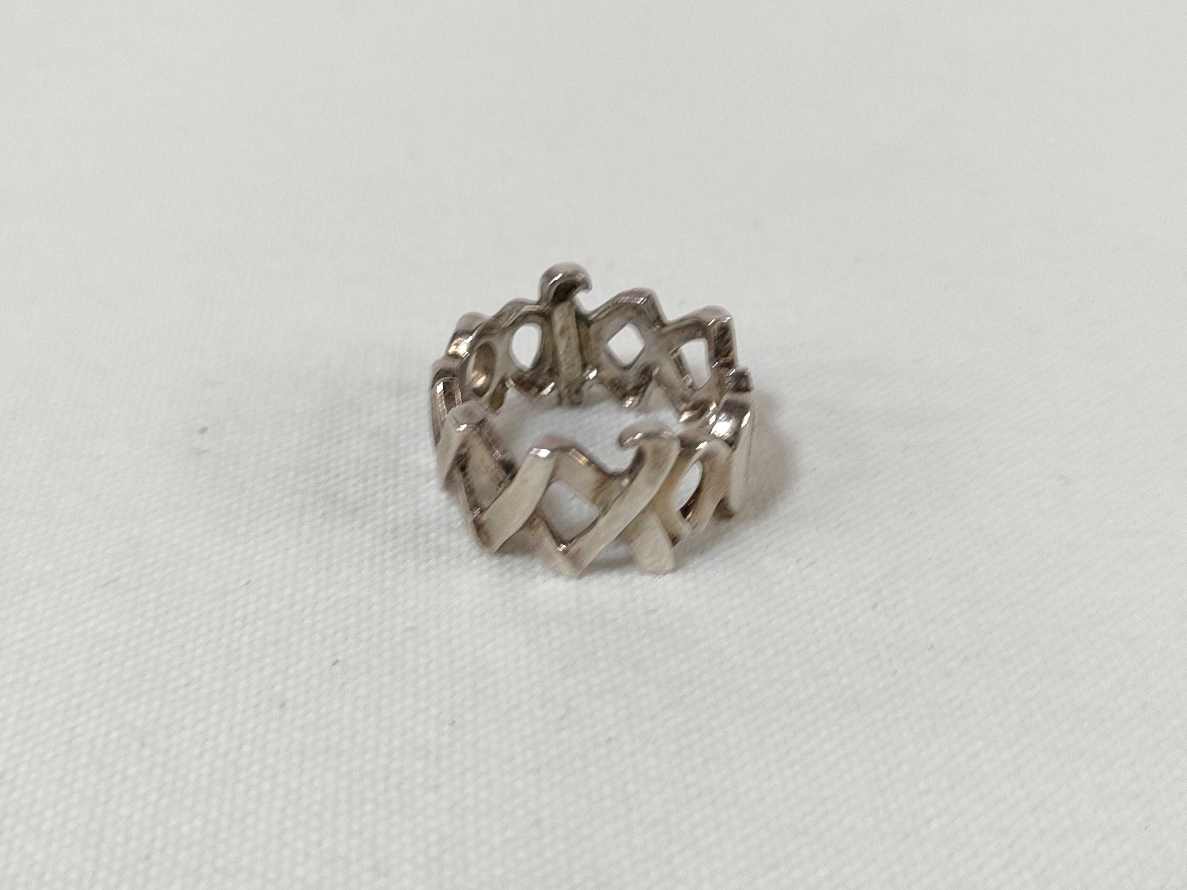 【水曜終了】(10221_0381)Tiffany&Co. ラブアンドキス XO リング SV925 3.9g リング