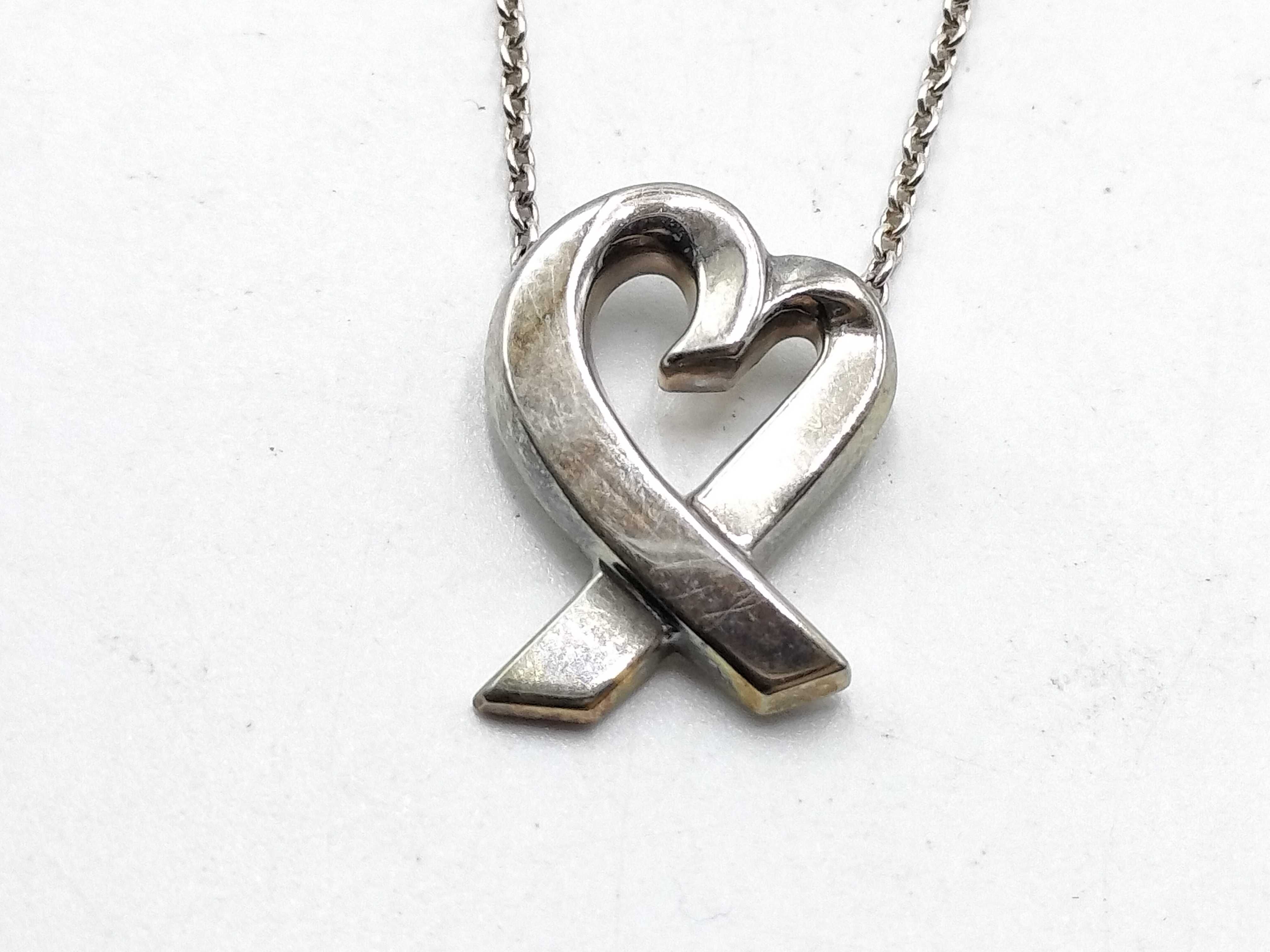 【水曜終了】(10221_0389)Tiffany&Co. オープンハート ネックレス 2.65g SILVER ネックレス