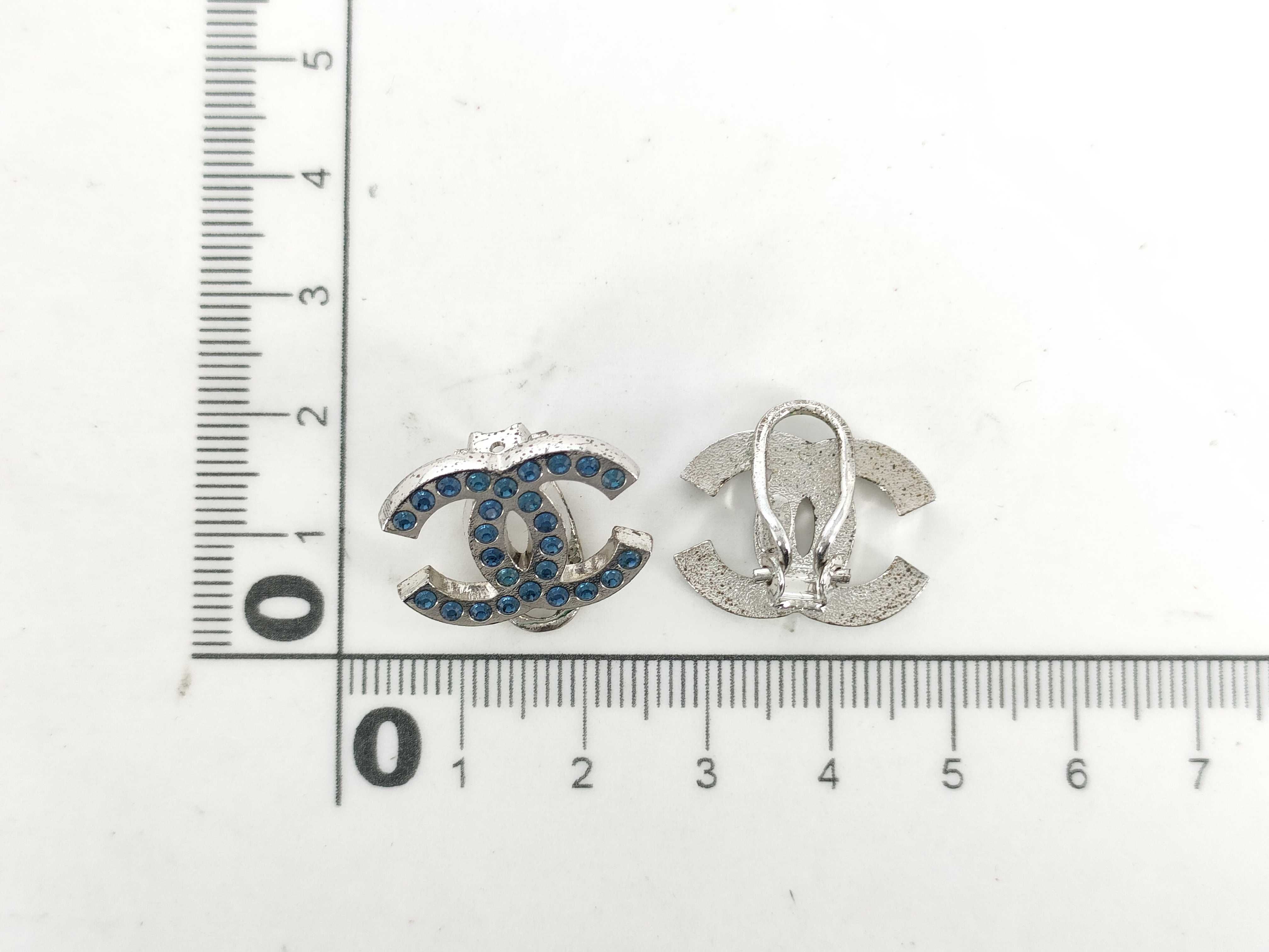 【水曜終了】(10228_0032)CHANEL 02 SVカラー ココ ラインストーン イヤリング イヤリング