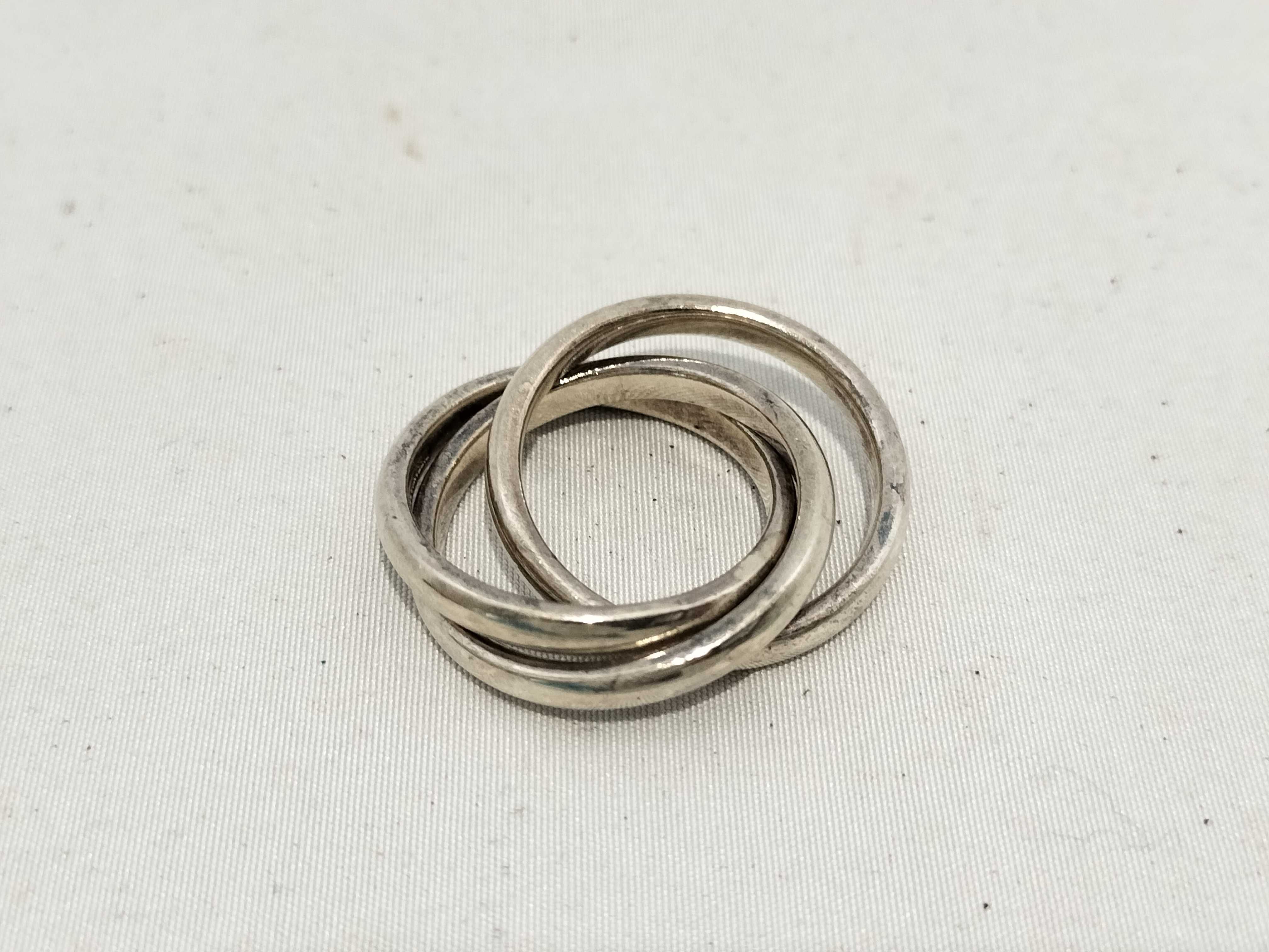 【水曜終了】(10221_0404)Tiffany&Co. トリニティ 3連リング 10.4g リング