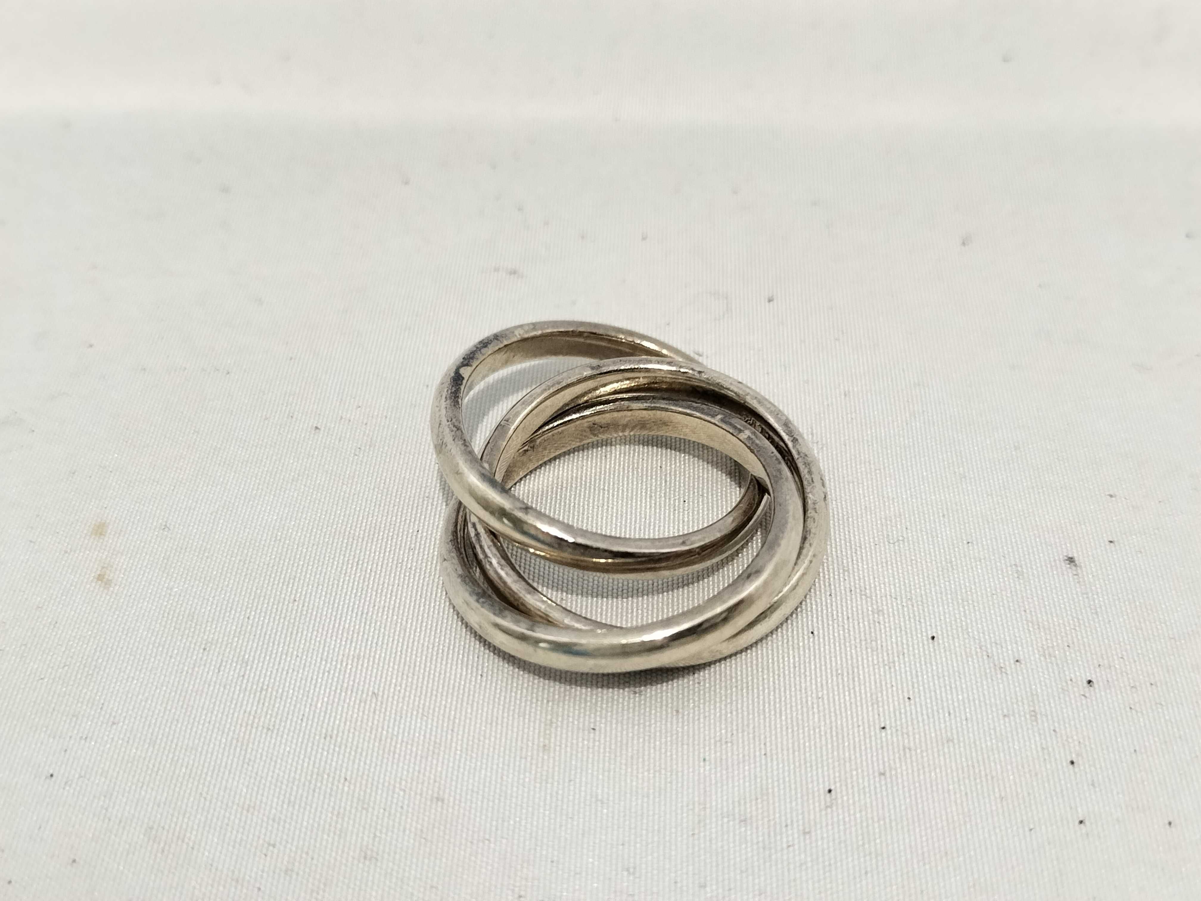 【水曜終了】(10221_0404)Tiffany&Co. トリニティ 3連リング 10.4g リング