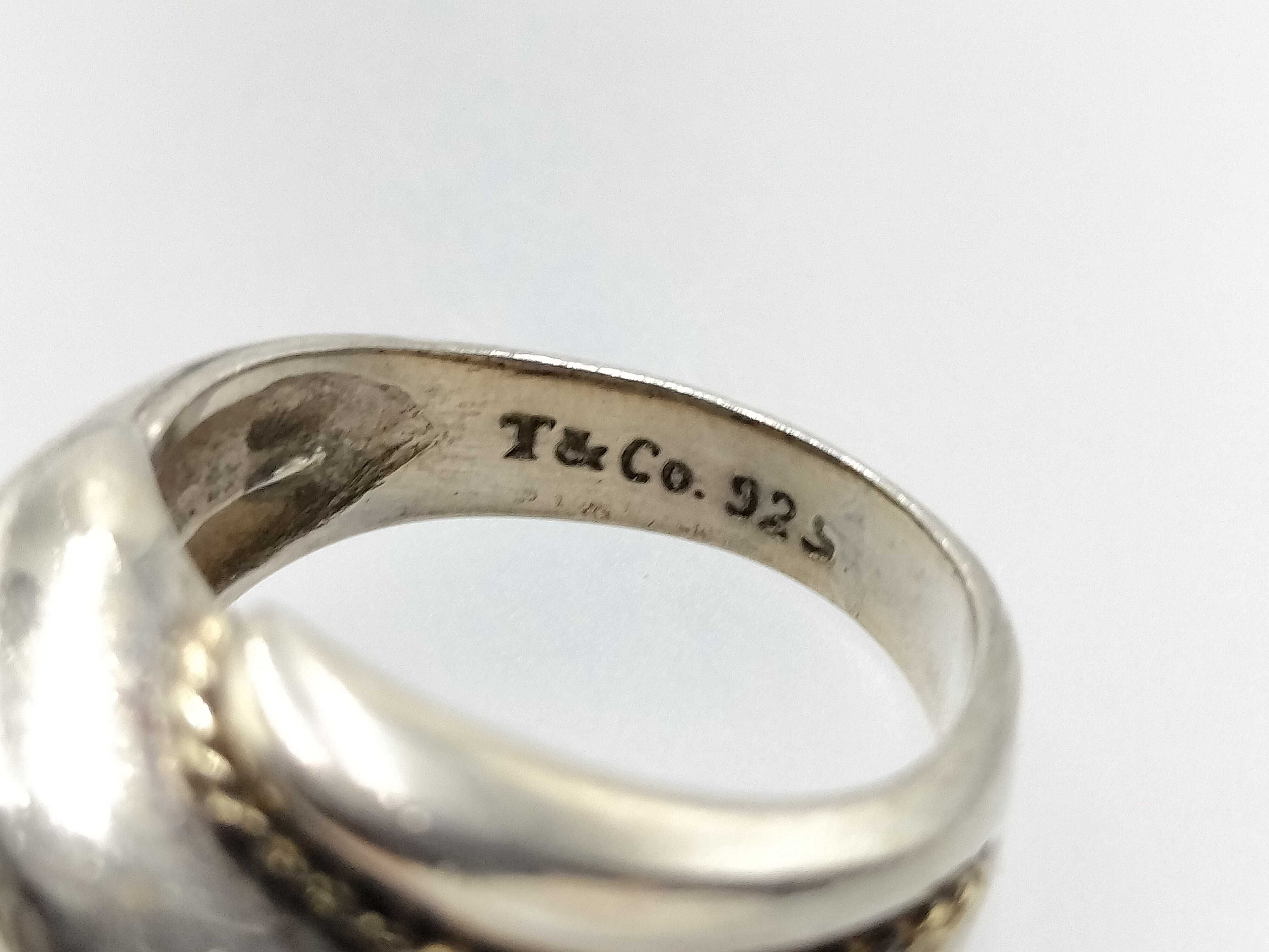 【水曜終了】(10221_0405)Tiffany&Co. ツイスト リング 925/K18 6.0g リング