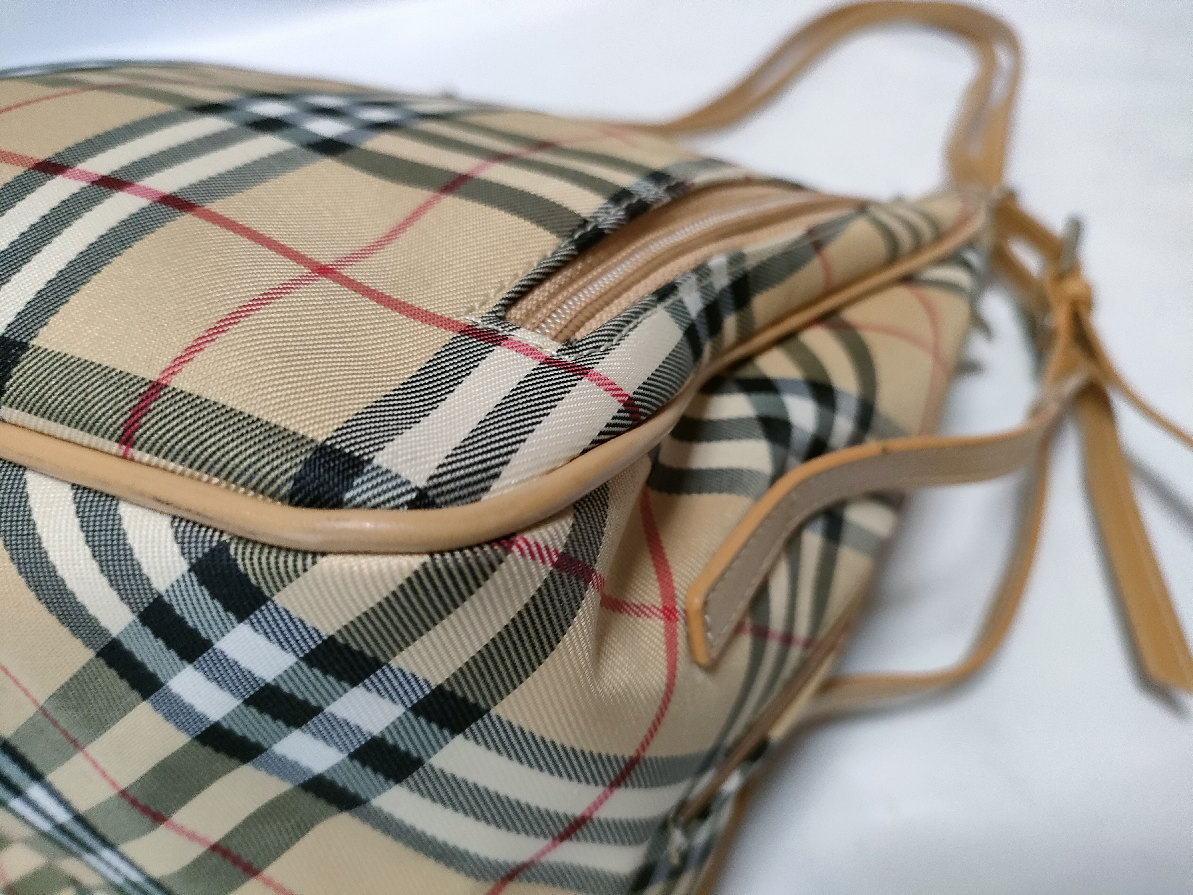 【水曜終了】(10220_0213)BURBERRY ナイロン ハンド ノバチェック トートバッグ