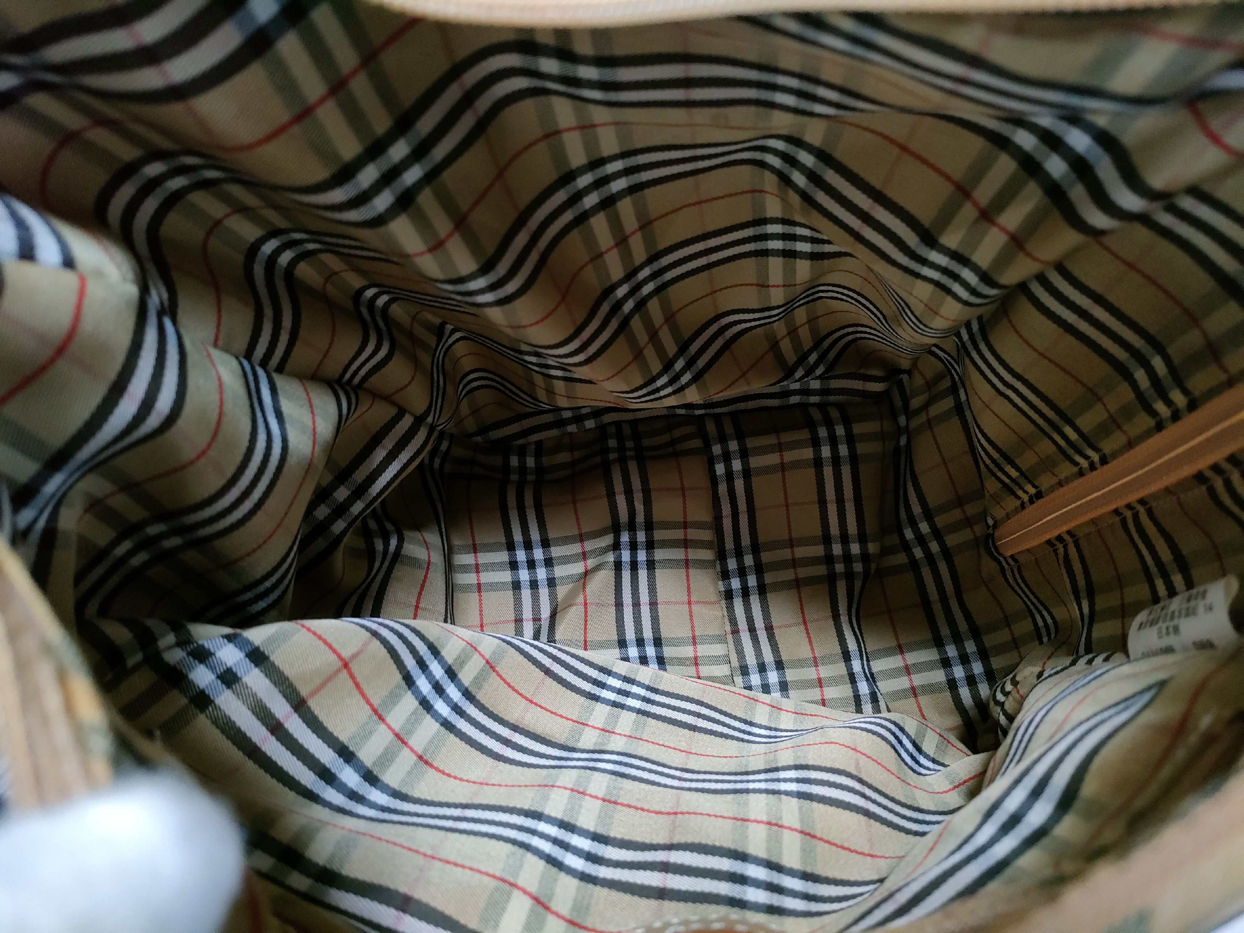 【水曜終了】(10220_0213)BURBERRY ナイロン ハンド ノバチェック トートバッグ