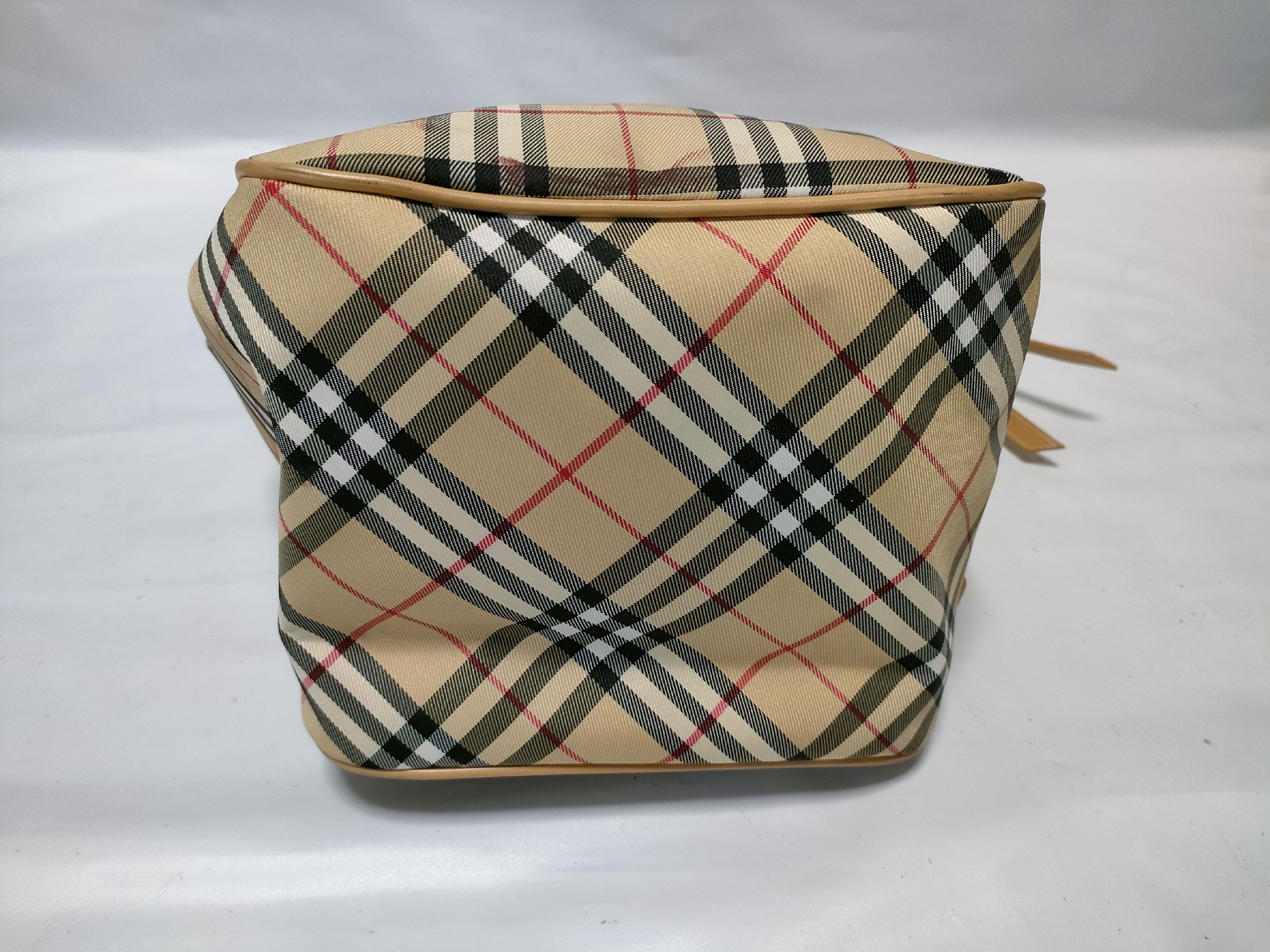 【水曜終了】(10220_0213)BURBERRY ナイロン ハンド ノバチェック トートバッグ