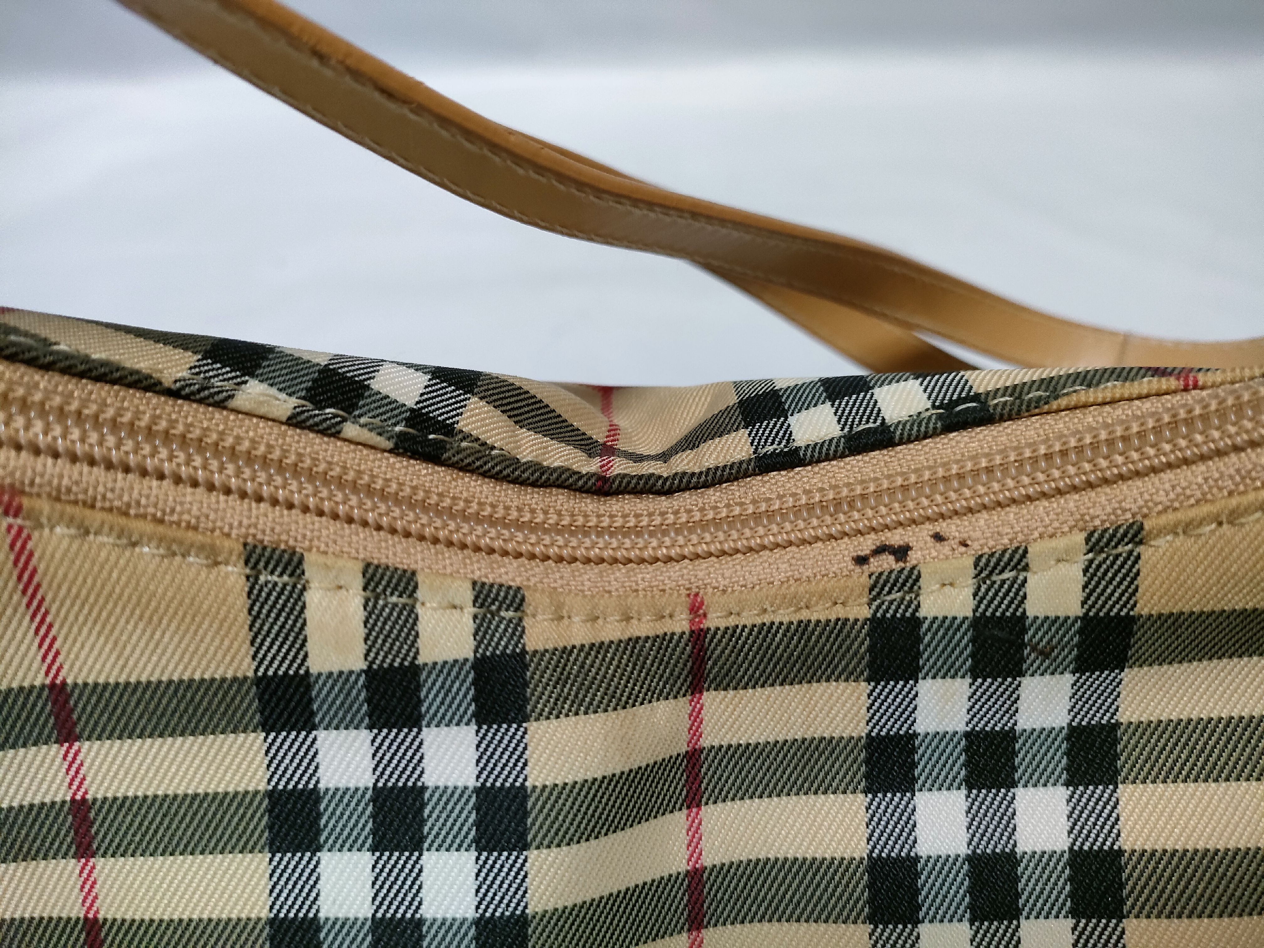 【水曜終了】(10220_0213)BURBERRY ナイロン ハンド ノバチェック トートバッグ