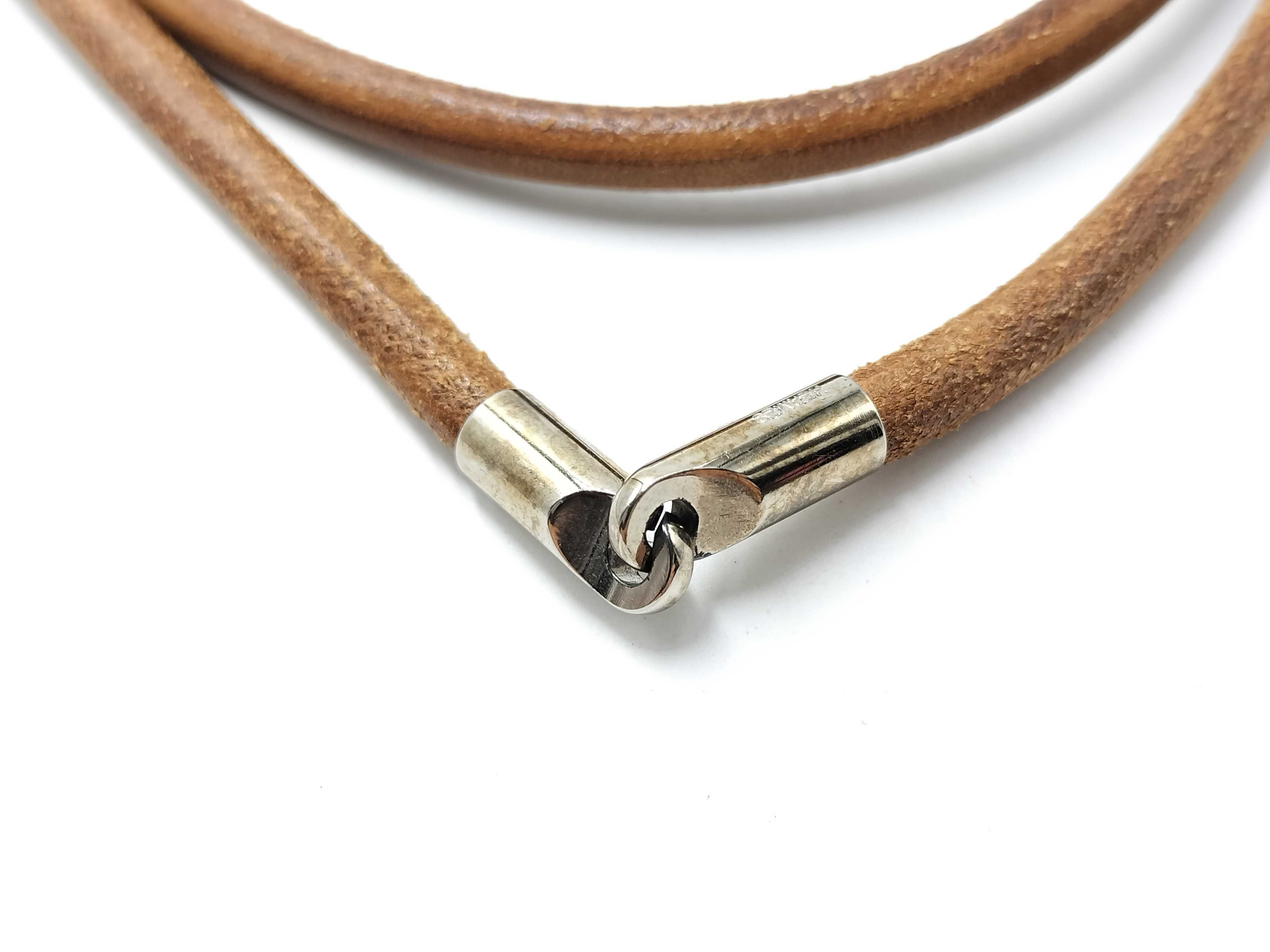 【水曜終了】(10227_0016)HERMES レザー チョーカー1点 ネックレス