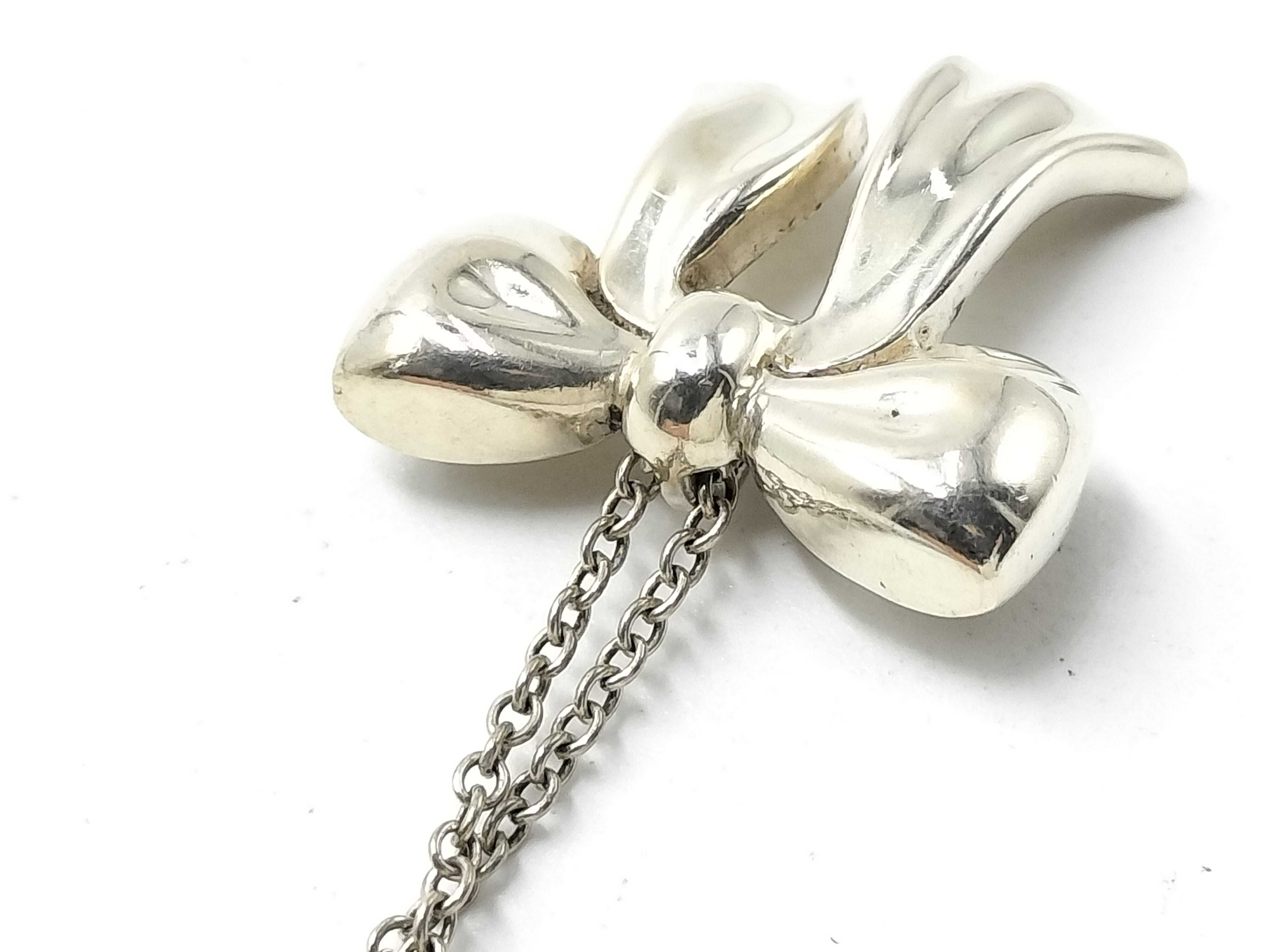 【水曜終了】(10221_0415)Tiffany&Co. ネックレス/リボンチャームトップ ネックレス