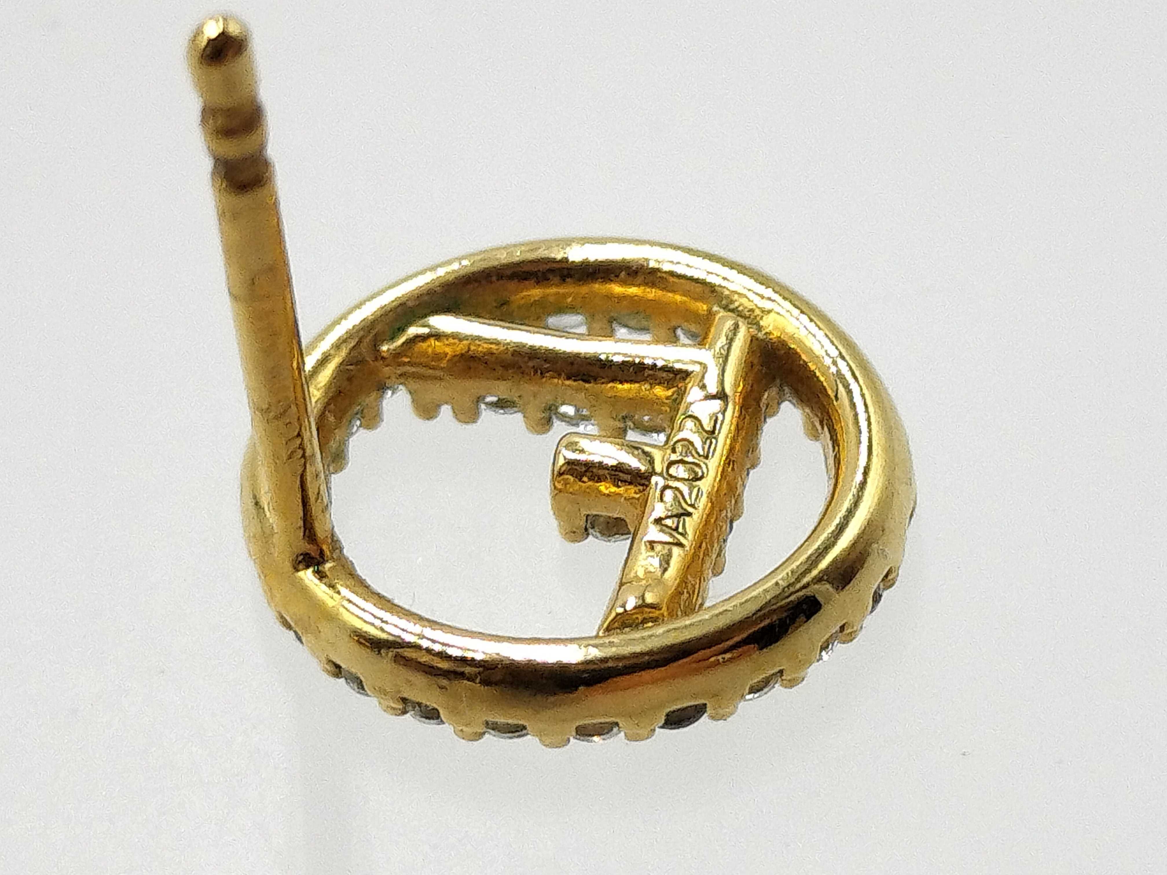 【水曜終了】(10221_0254)FENDI エフイズフェンディ ピアス GP ラインストーン ピアス