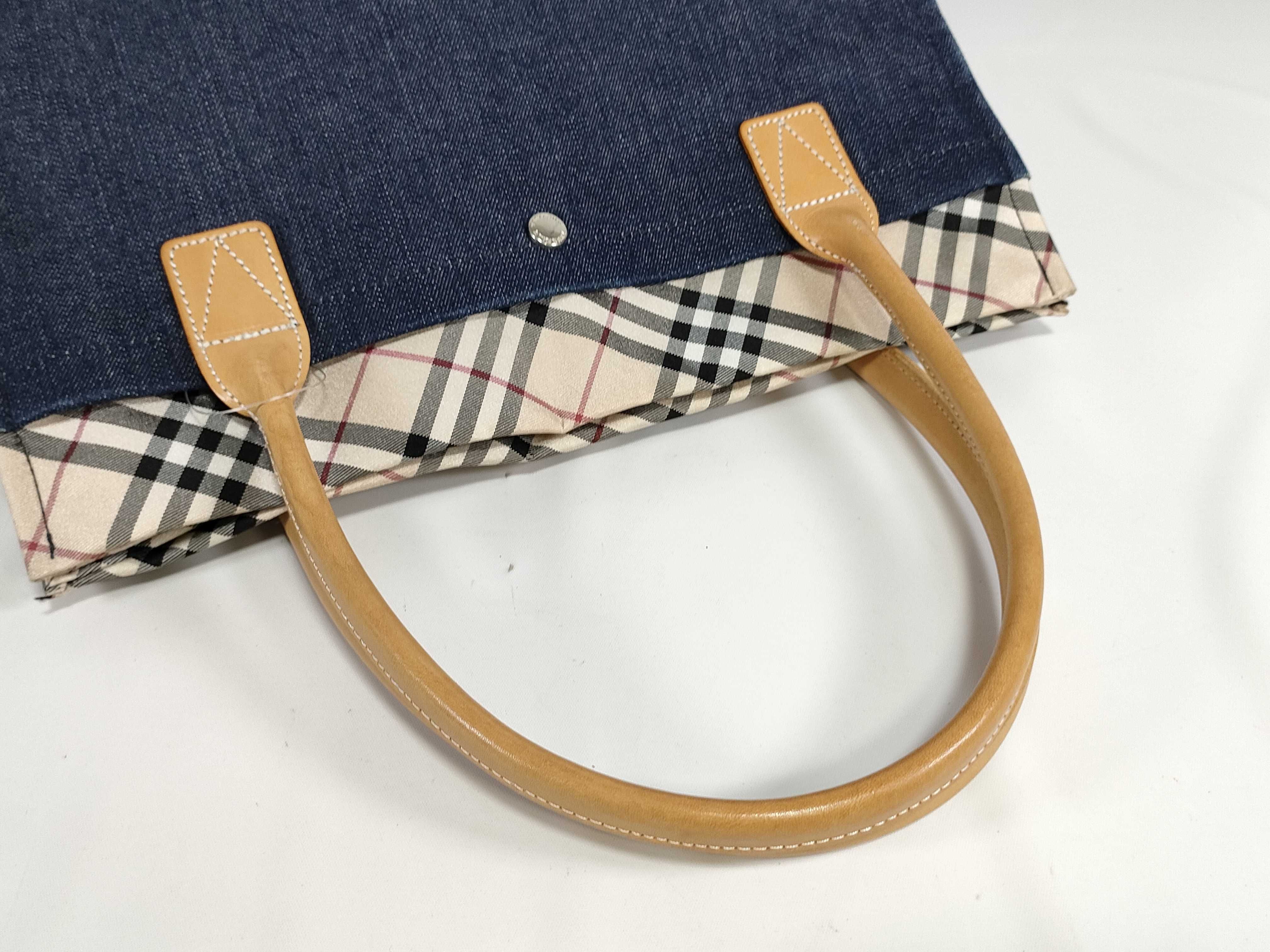 【水曜終了】(10220_0215)BURBERRY ブルーレーベル デニム ハンド トートバッグ