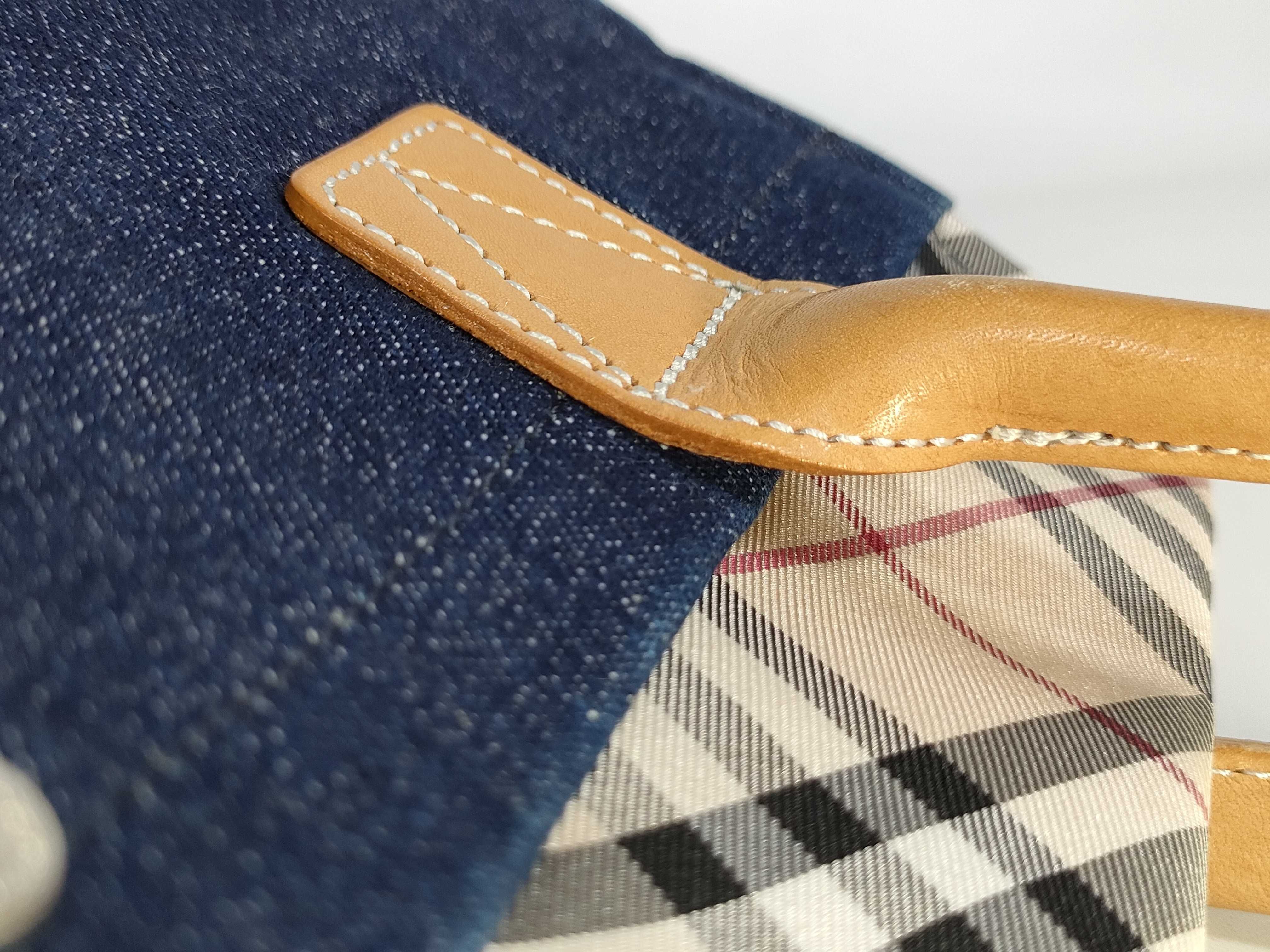 【水曜終了】(10220_0215)BURBERRY ブルーレーベル デニム ハンド トートバッグ