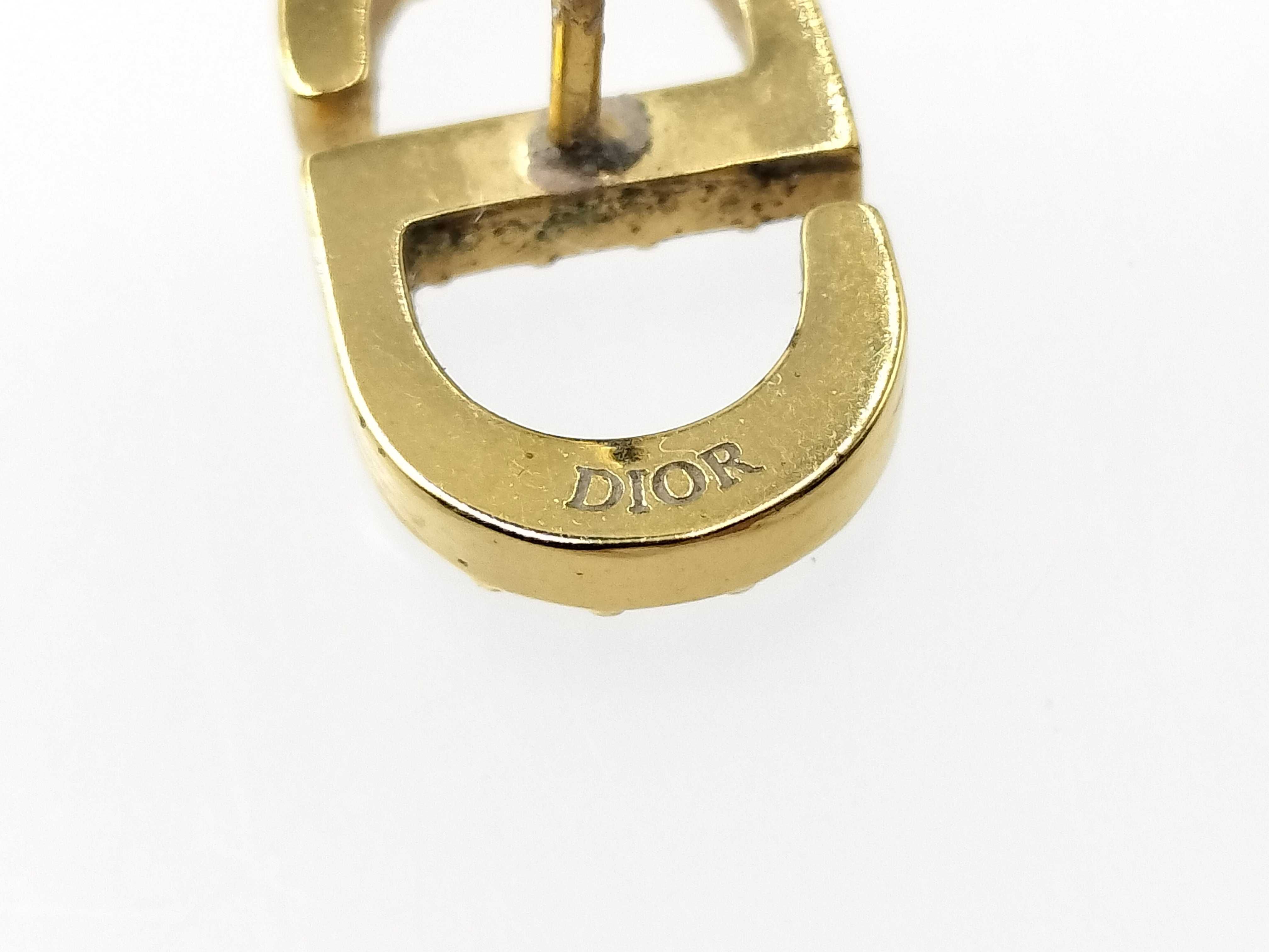 【水曜終了】(10221_0697)Dior CDロゴ ラインストーン ゴールド ピアス