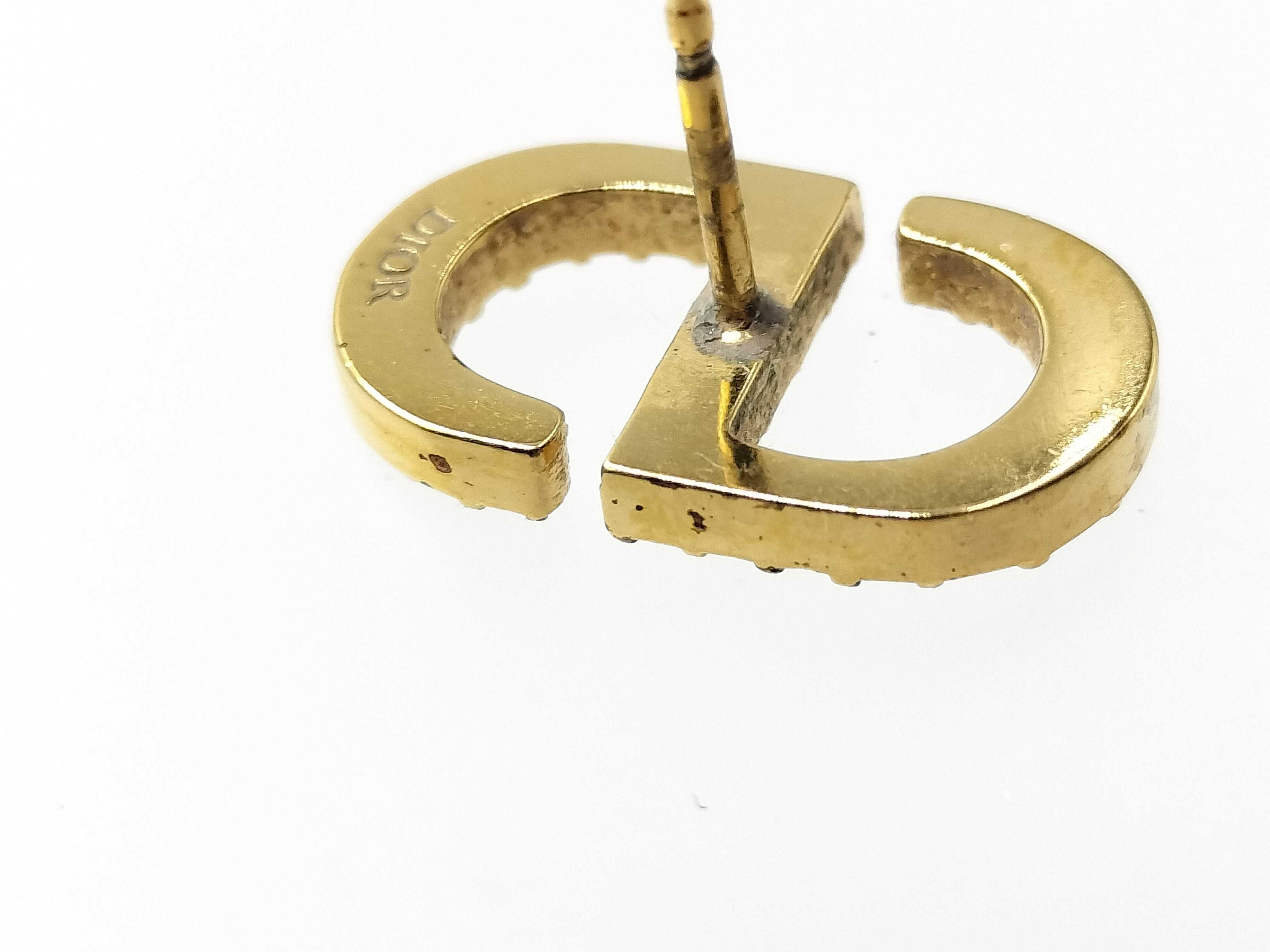 【水曜終了】(10221_0697)Dior CDロゴ ラインストーン ゴールド ピアス