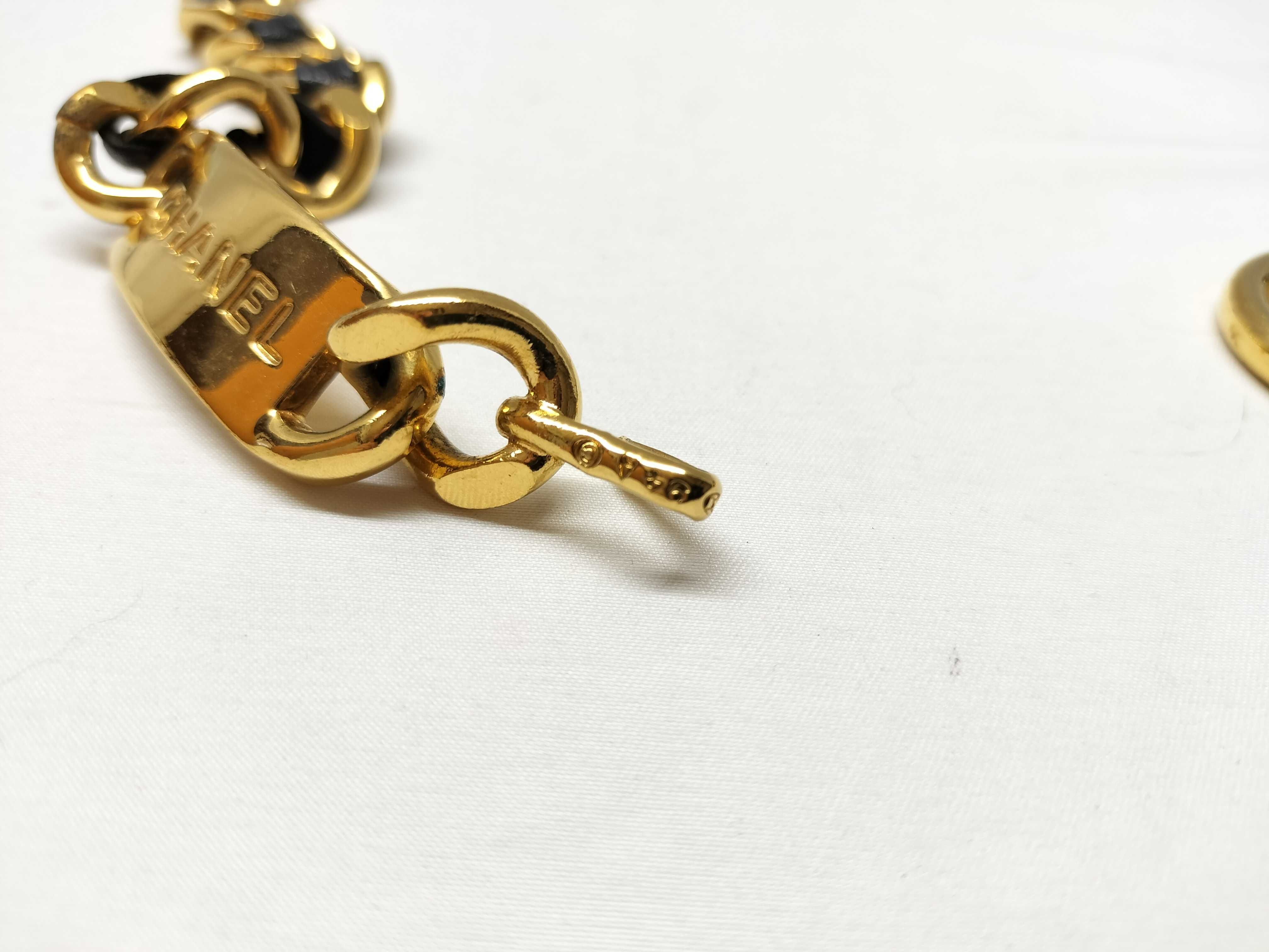 【水曜終了】(10228_0062)CHANEL チェーンベルト ブラック×ゴールド ベルト