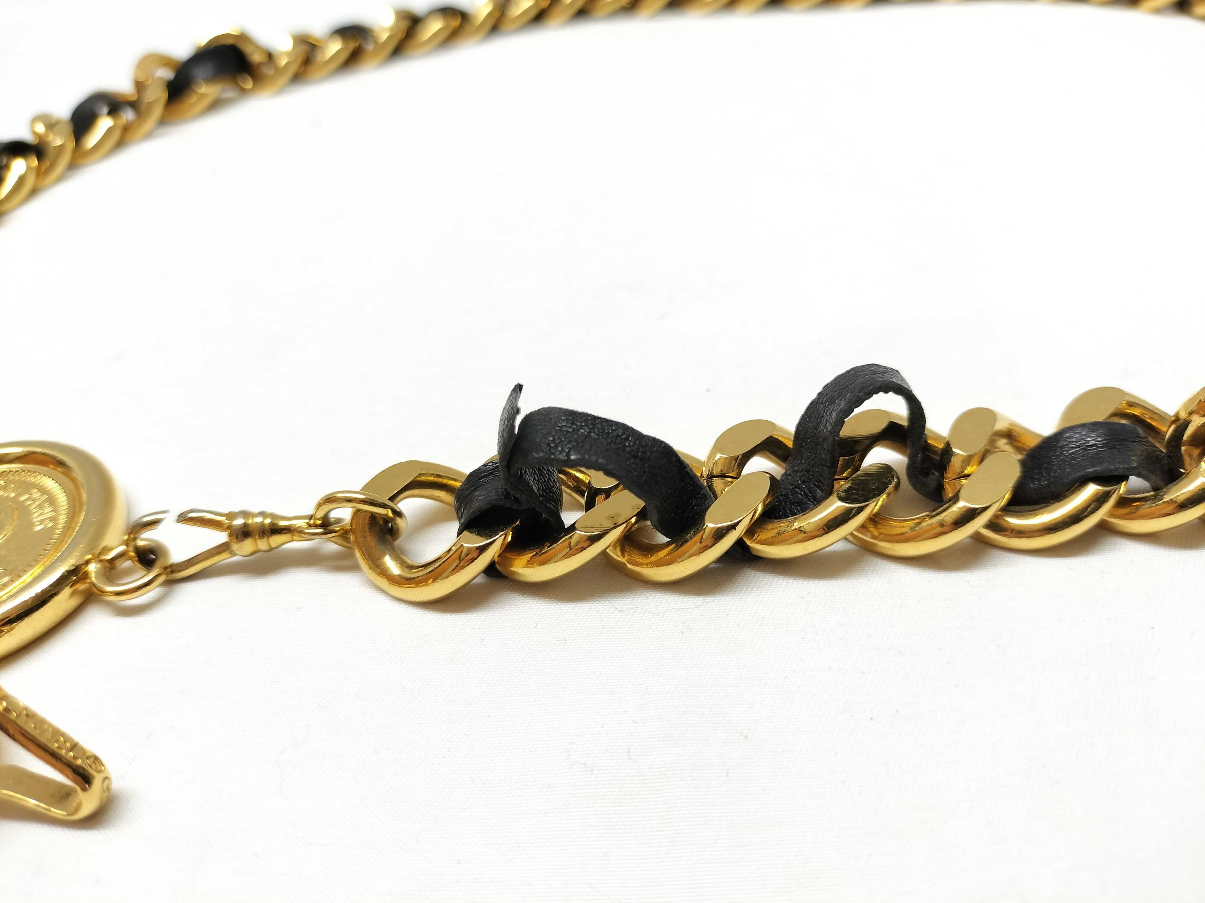 【水曜終了】(10228_0062)CHANEL チェーンベルト ブラック×ゴールド ベルト
