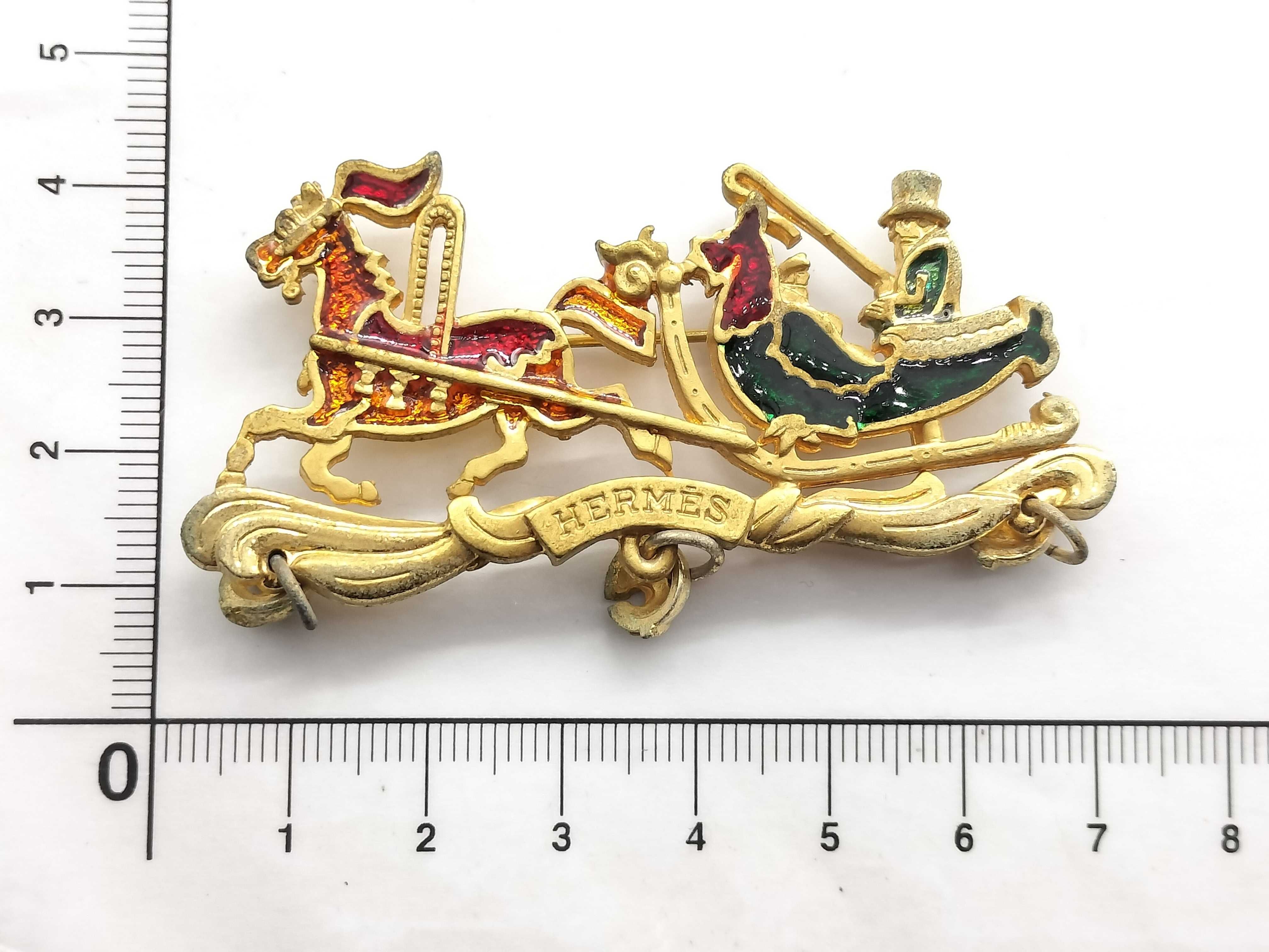 【水曜終了】(10227_0020)HERMES 七宝焼き クリスマス サンタクロースブローチ ブローチ