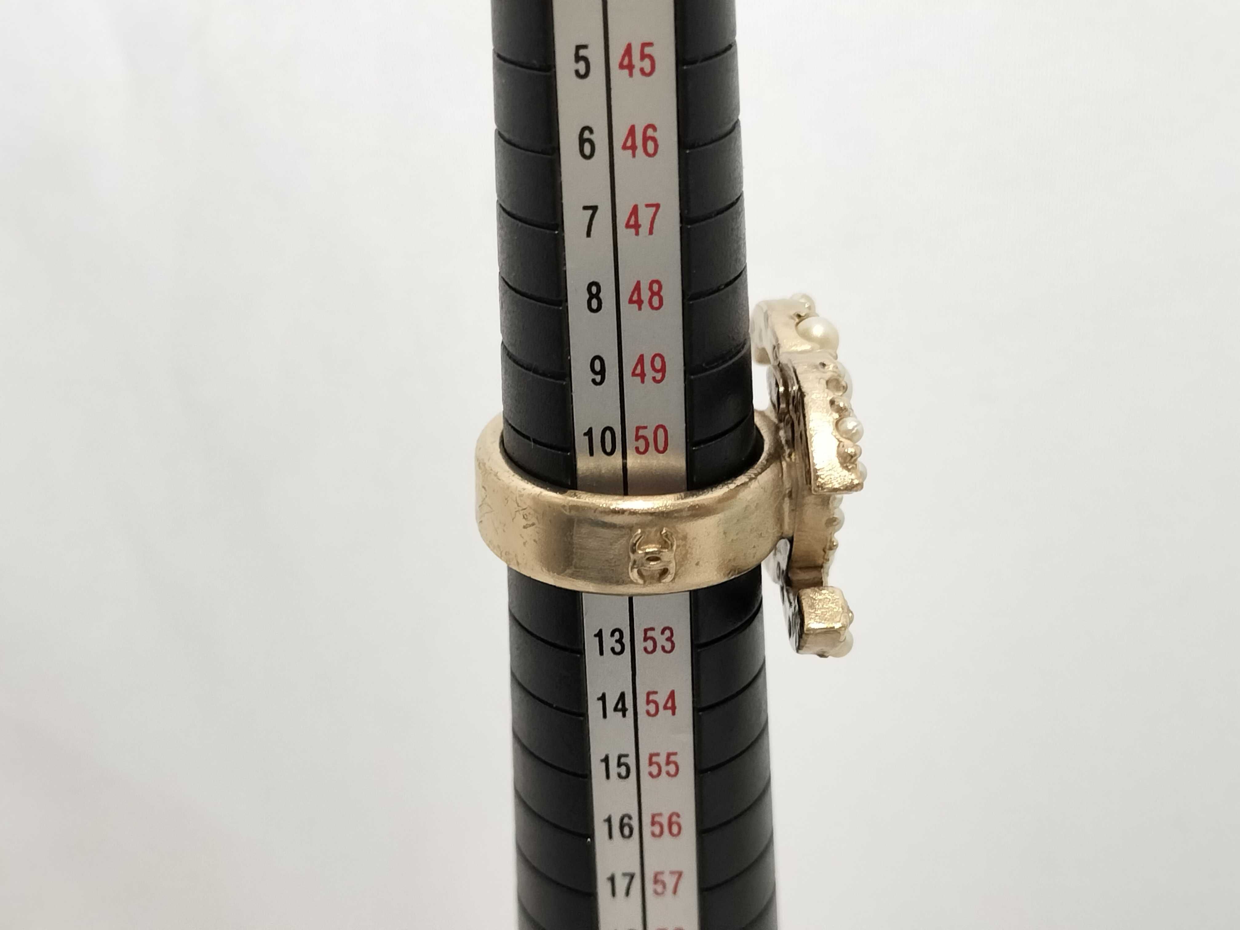 【水曜終了】(10228_0038)CHANEL ココマーク 13 3 パールシルバーリング リング