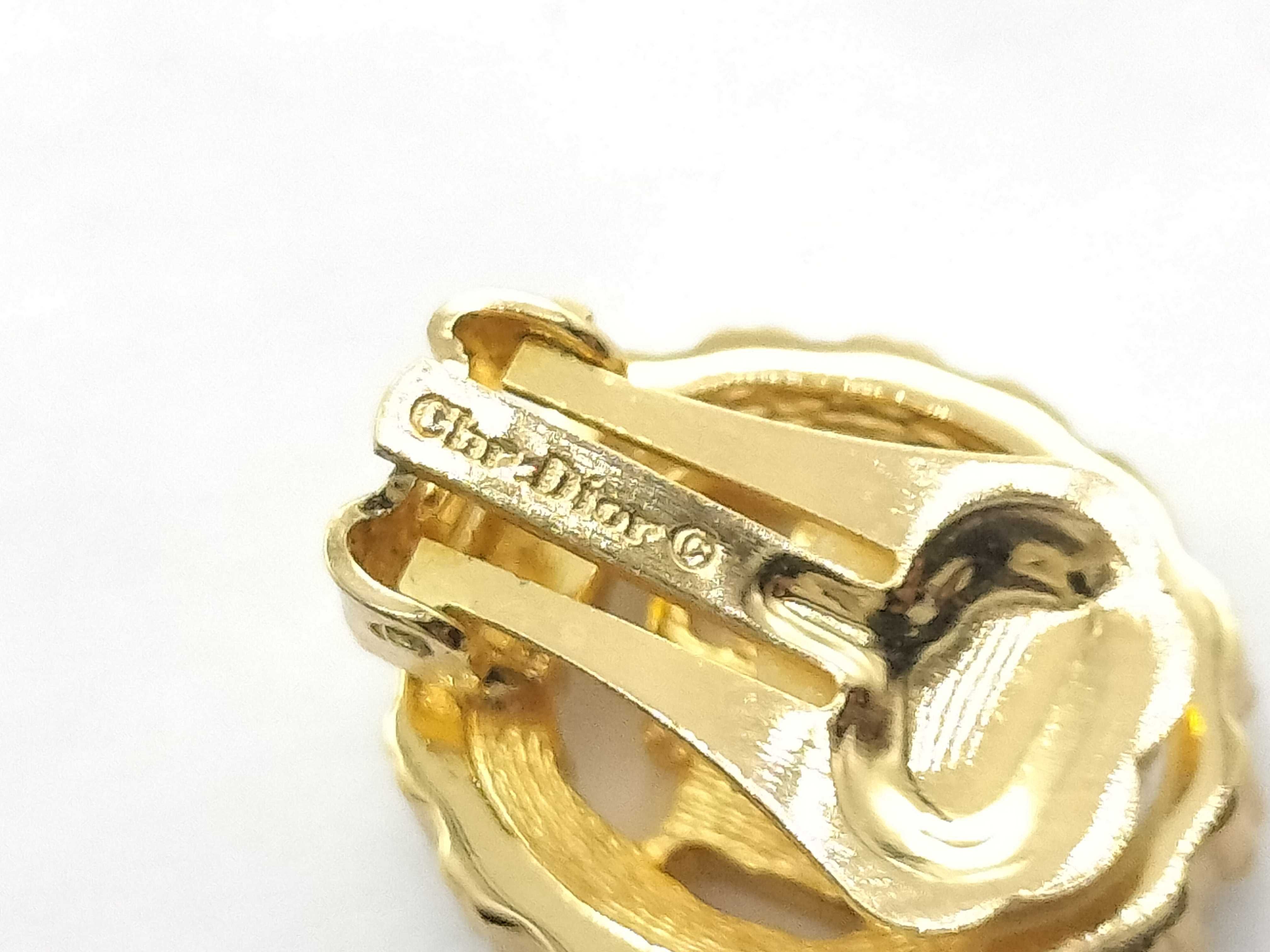 【水曜終了】(10221_0627)Dior ロゴ ラインストーンイヤリング イヤリング