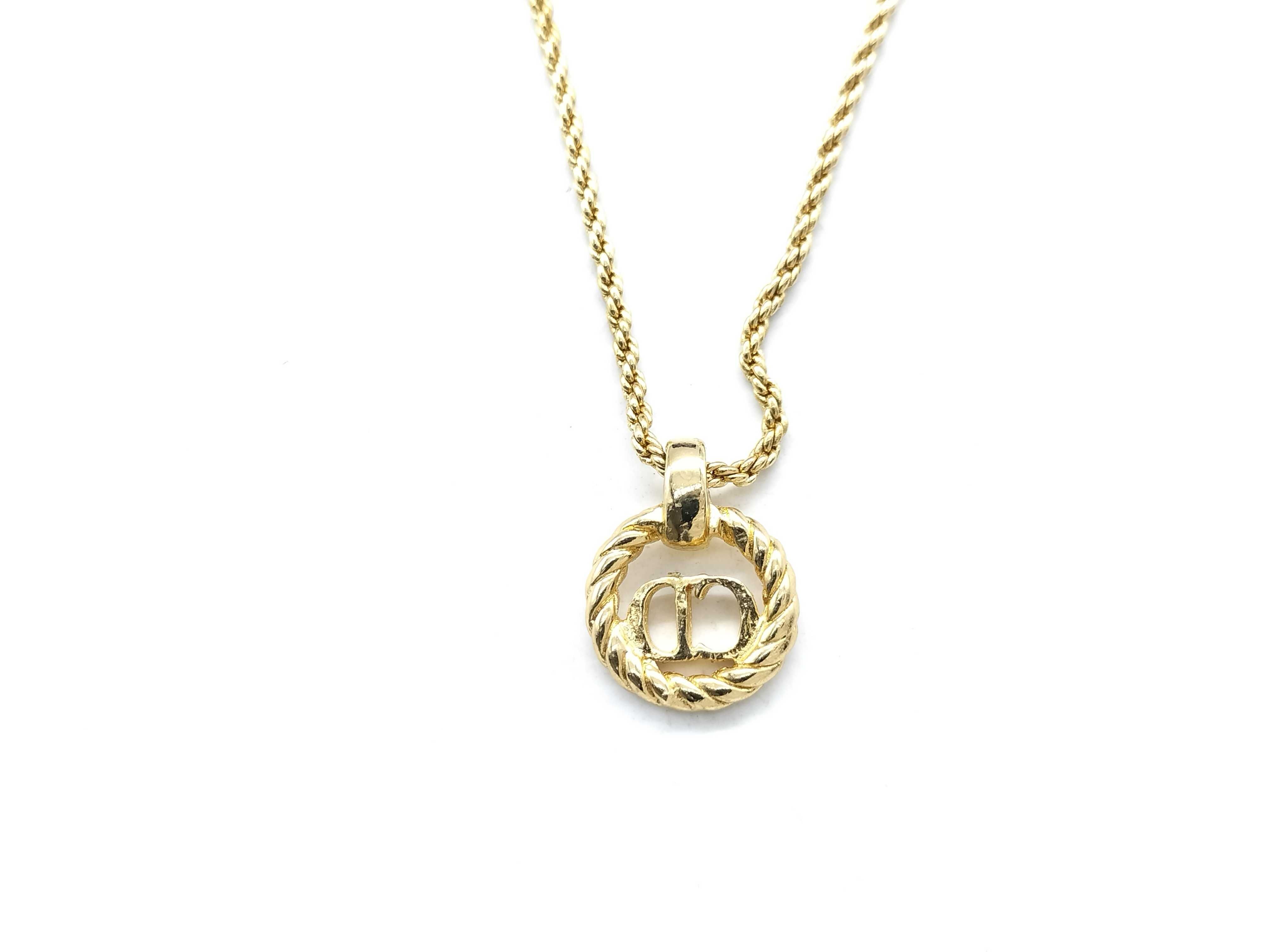 【水曜終了】(10221_0706)Dior ロゴ ラウンドネックレス ゴールド ネックレス