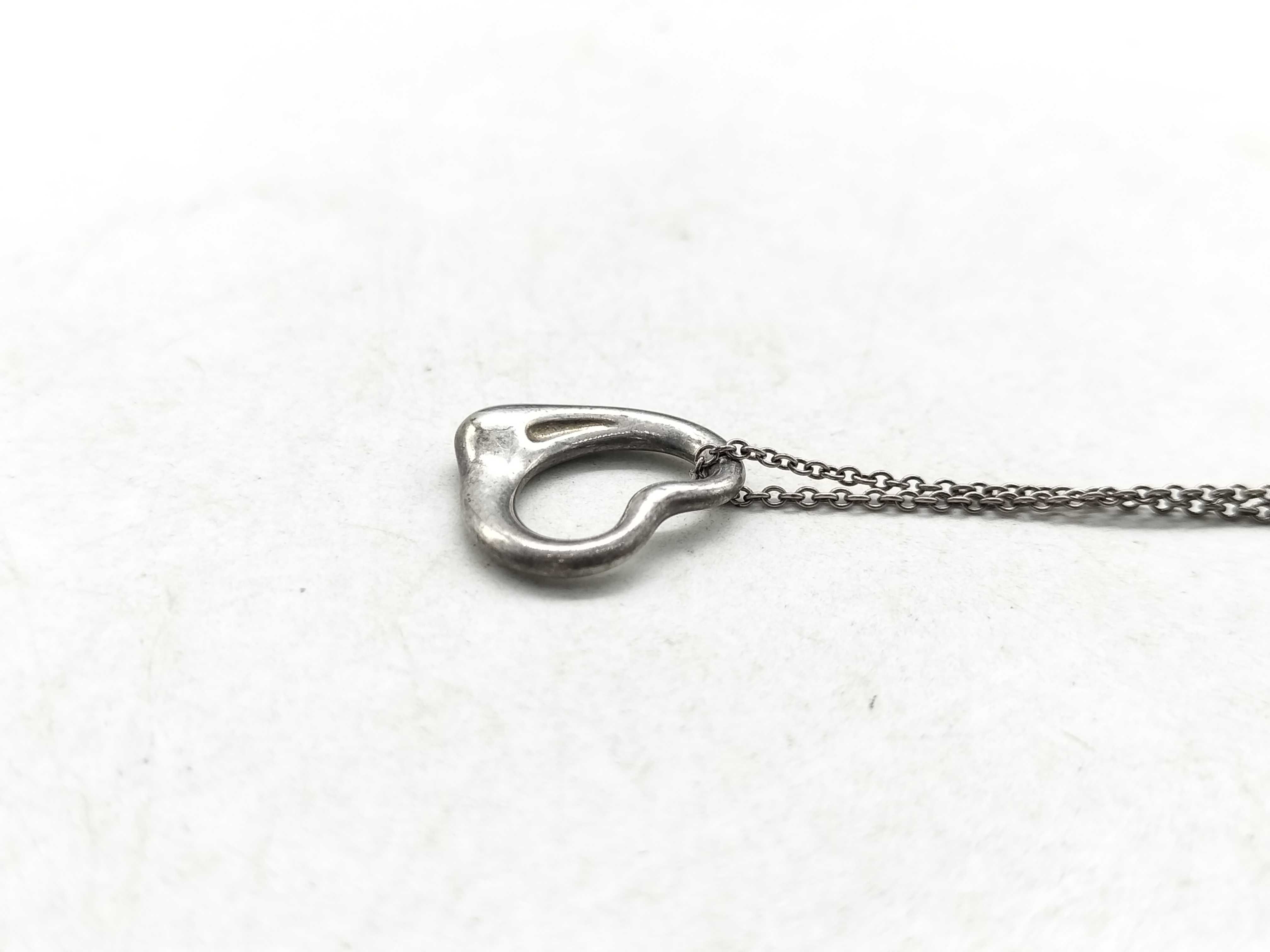 【水曜終了】(10221_0436)Tiffany&Co. 925 オープンハート ネックレス ネックレス