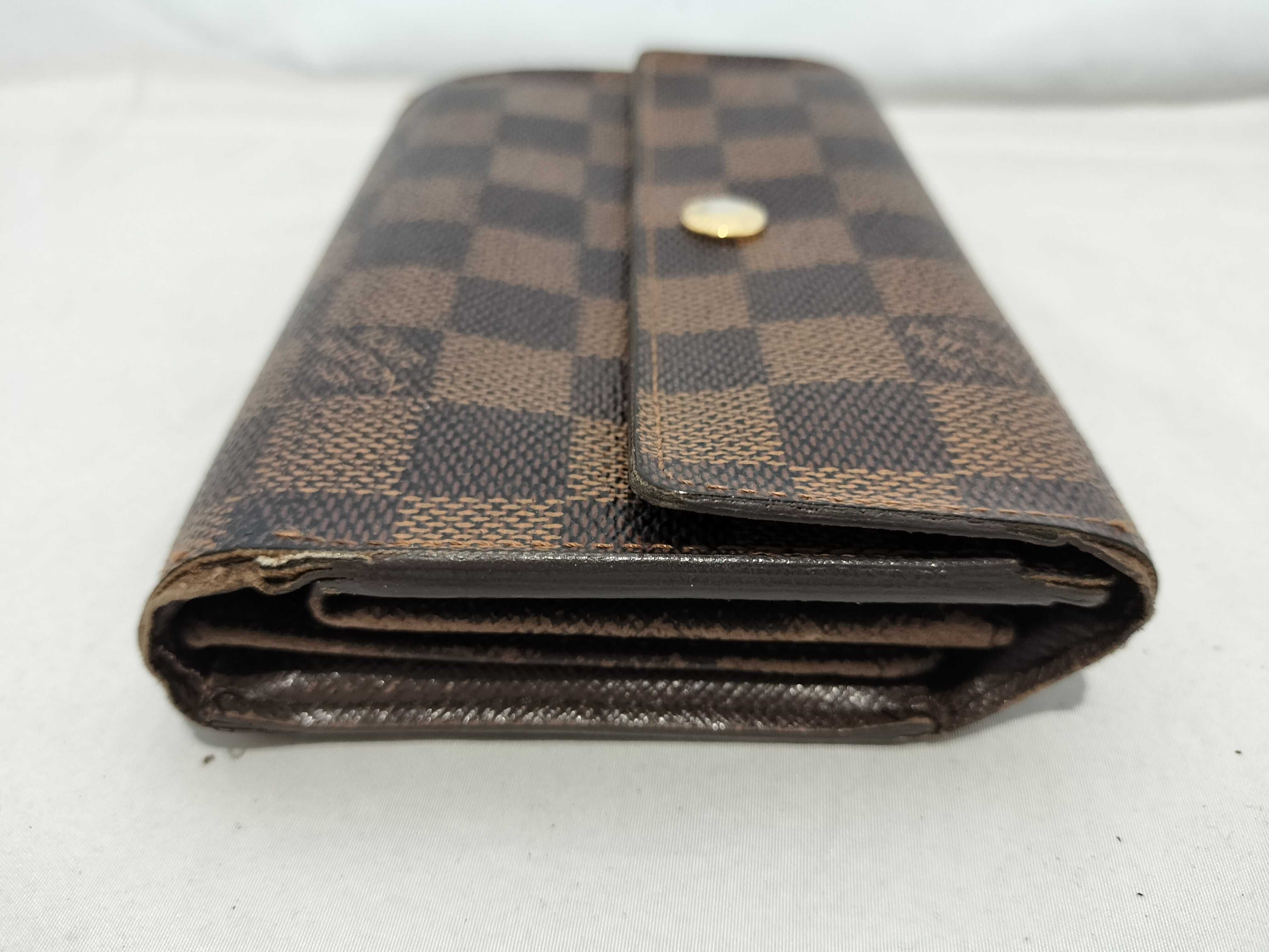 【水曜終了】(10229_0172)LOUIS VUITTON ダミエ 三つ折り 財布 イニシャル入り 財布