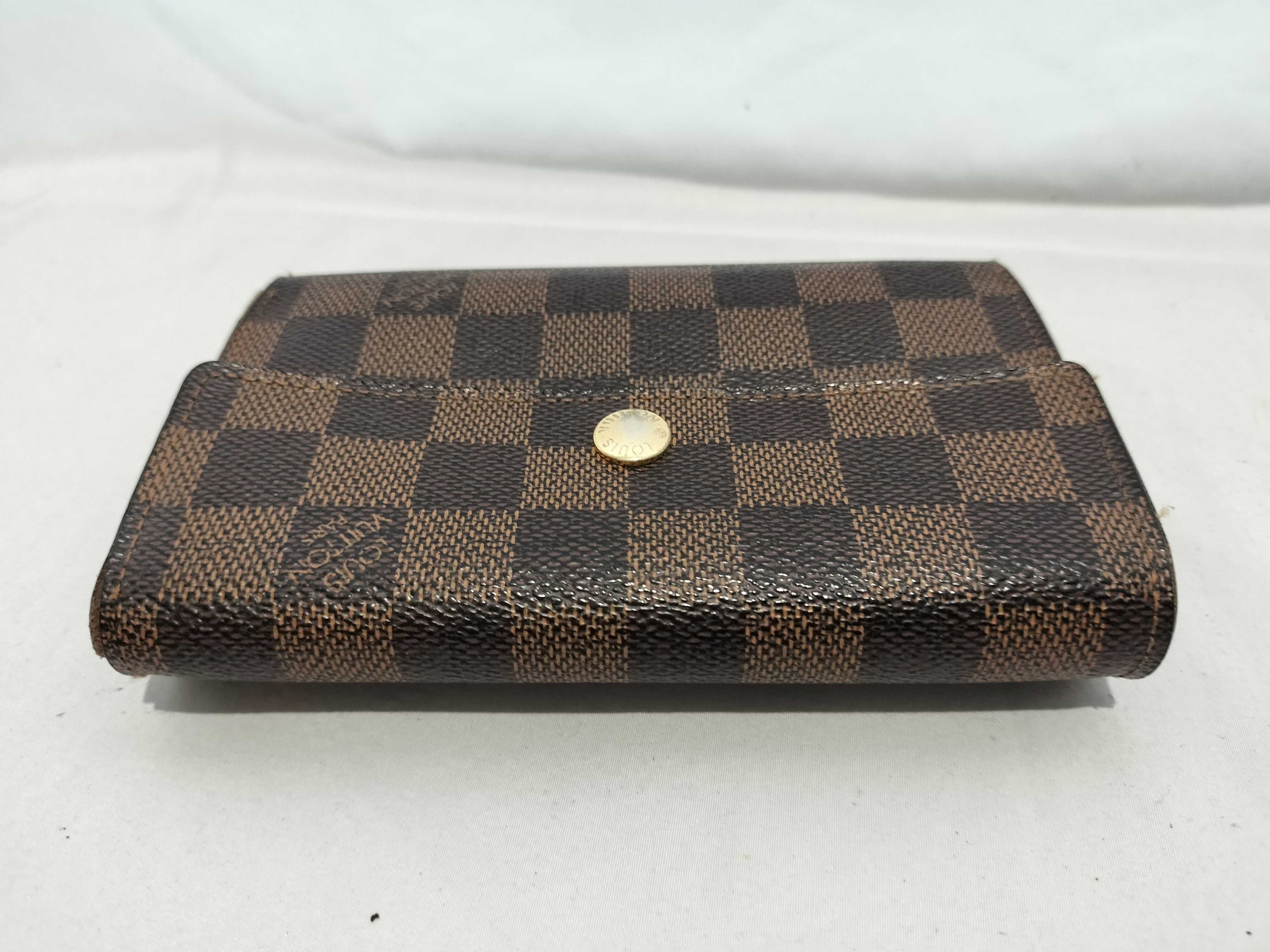 【水曜終了】(10229_0172)LOUIS VUITTON ダミエ 三つ折り 財布 イニシャル入り 財布