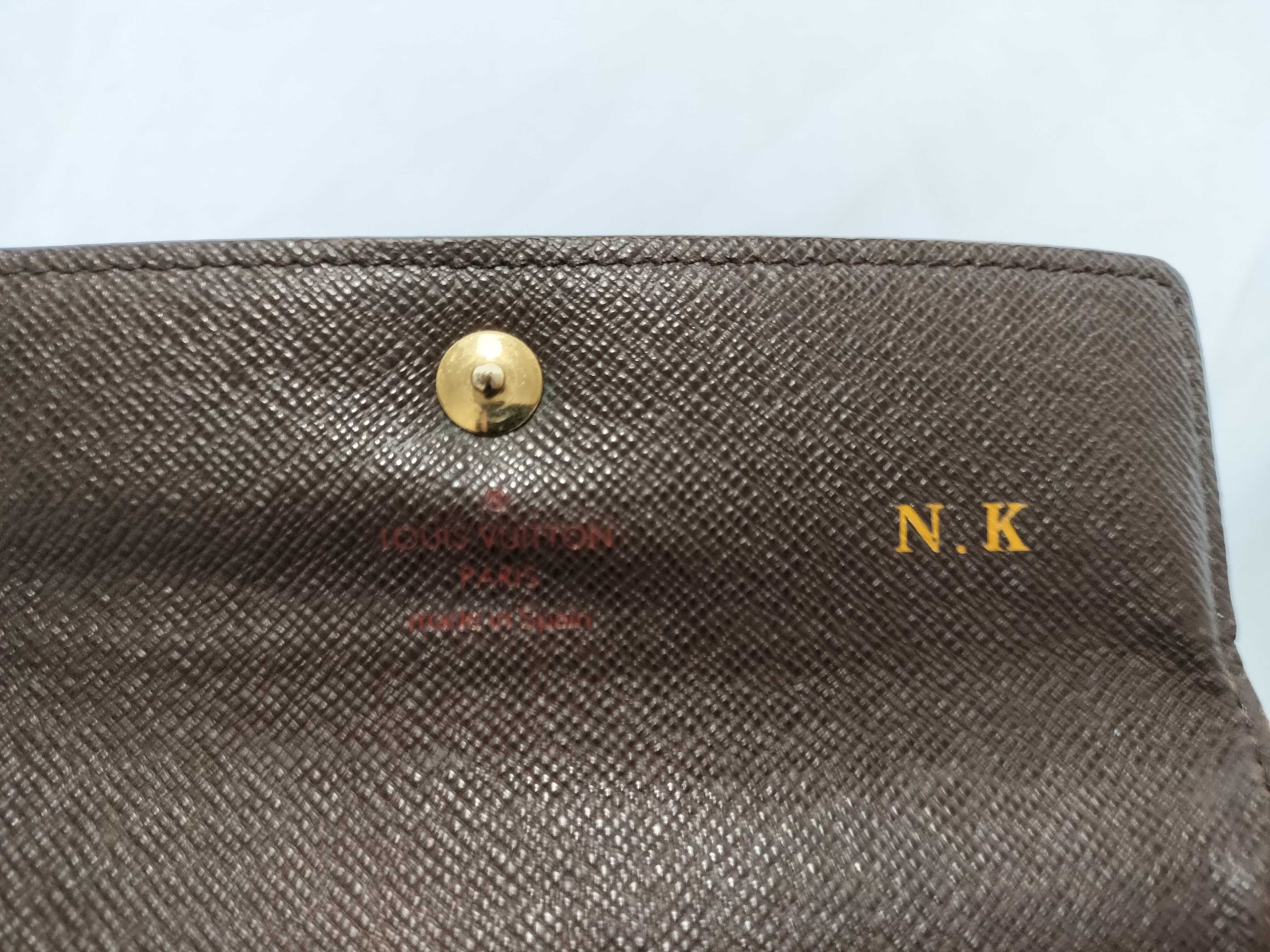 【水曜終了】(10229_0172)LOUIS VUITTON ダミエ 三つ折り 財布 イニシャル入り 財布