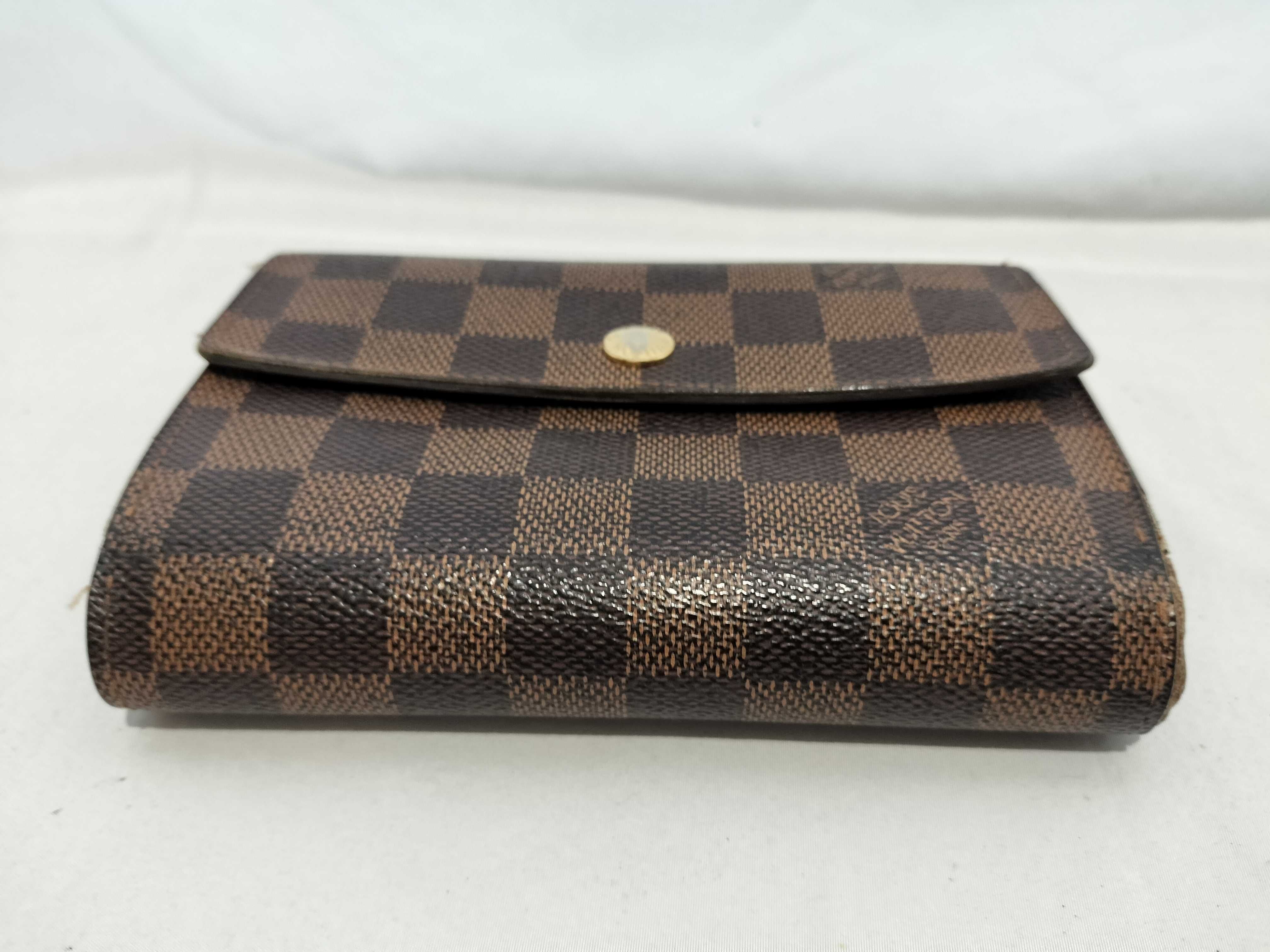 【水曜終了】(10229_0172)LOUIS VUITTON ダミエ 三つ折り 財布 イニシャル入り 財布