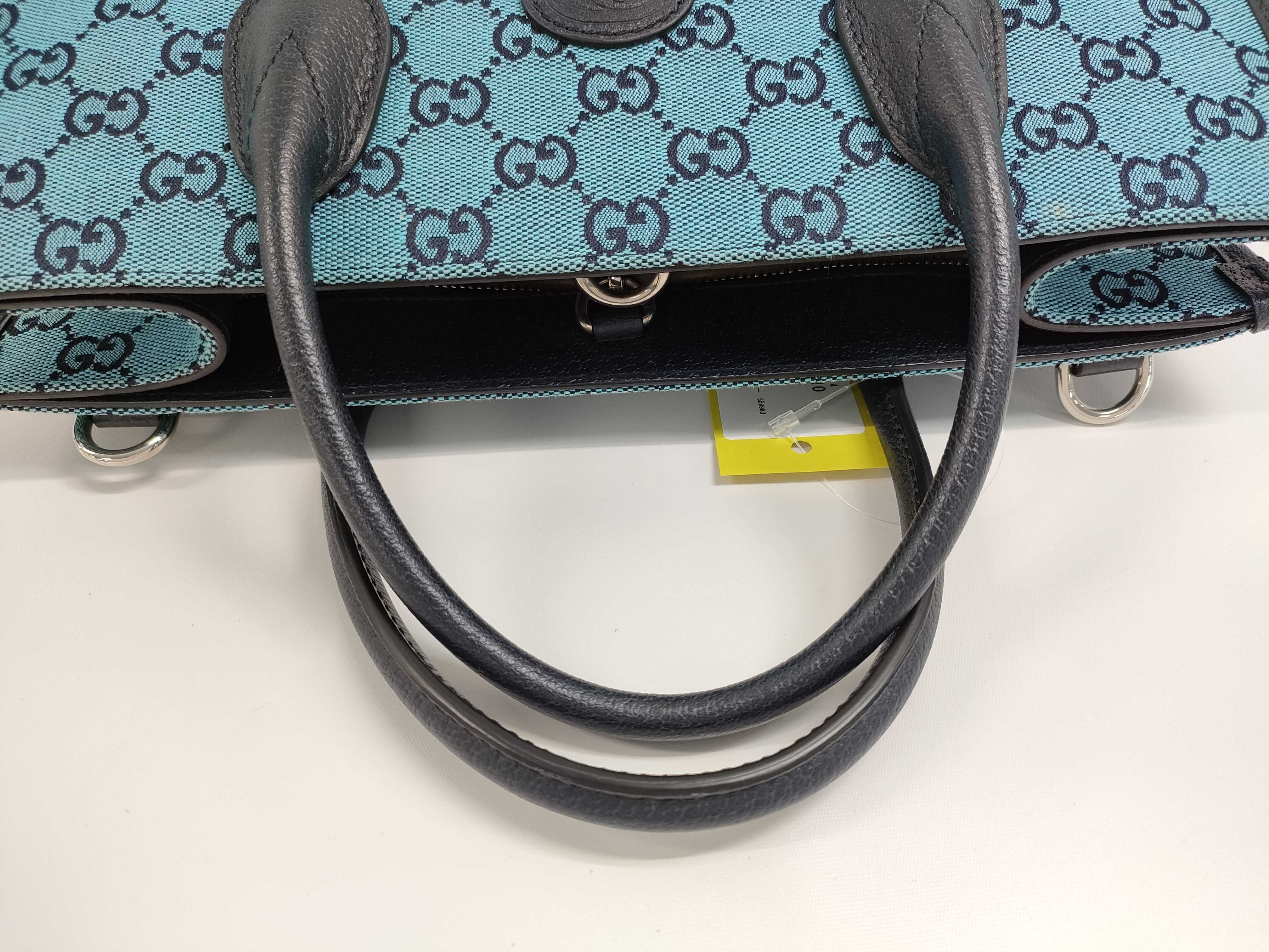 【水曜終了】(10935_0019)GUCCI GGスプリーム 2WAYバッグ ブルー 659983 ハンドバッグ
