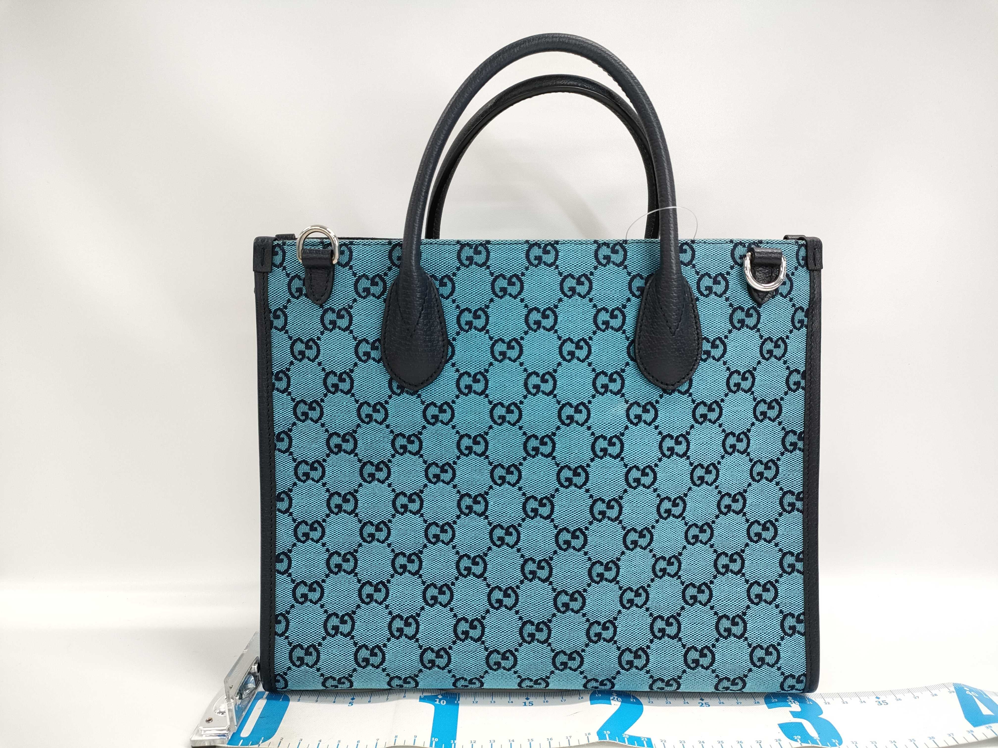 【水曜終了】(10935_0019)GUCCI GGスプリーム 2WAYバッグ ブルー 659983 ハンドバッグ