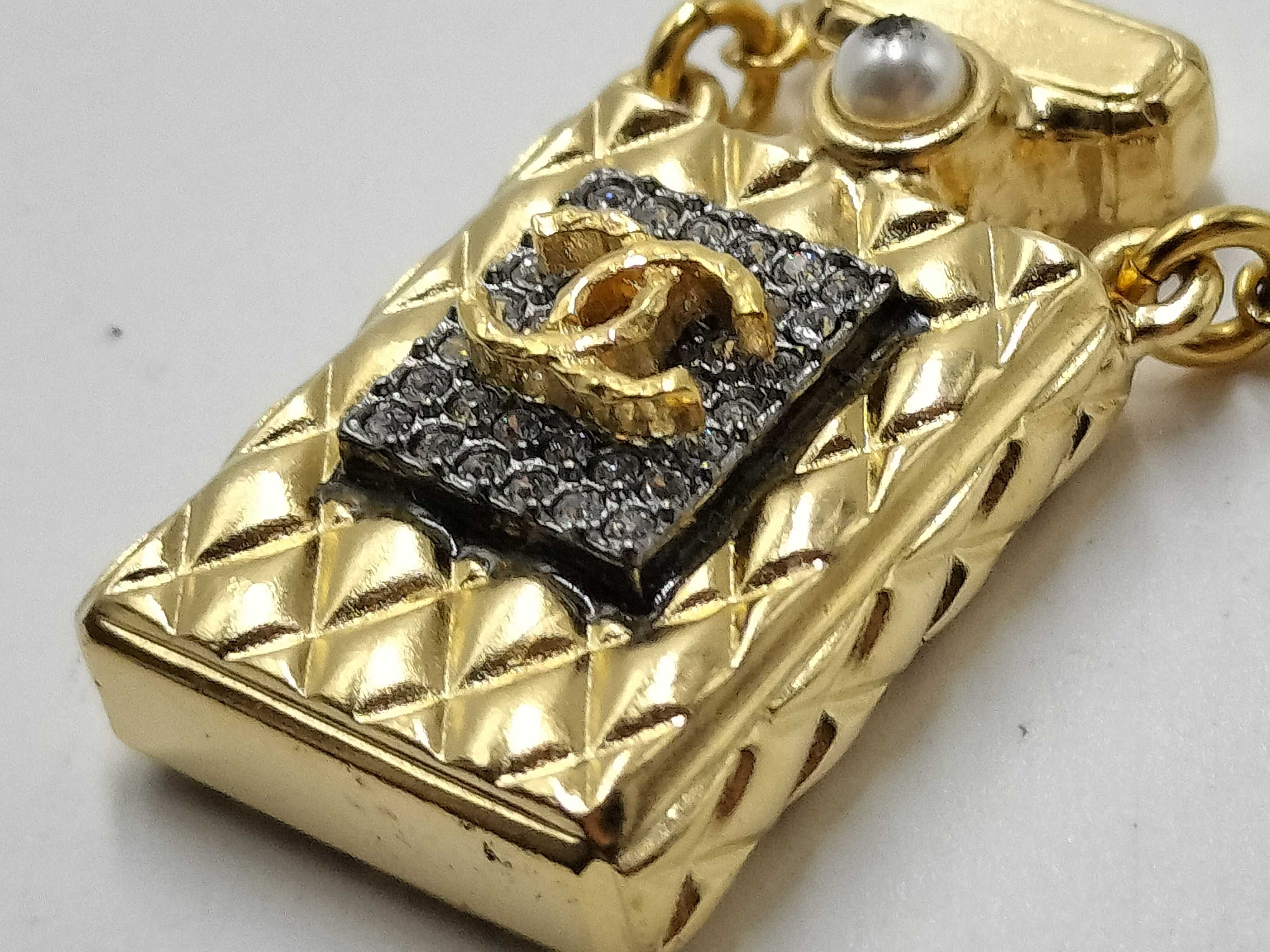 【水曜終了】(10228_0066)▼CHANEL 香水 ラインストーン ネックレス A21V ネックレス