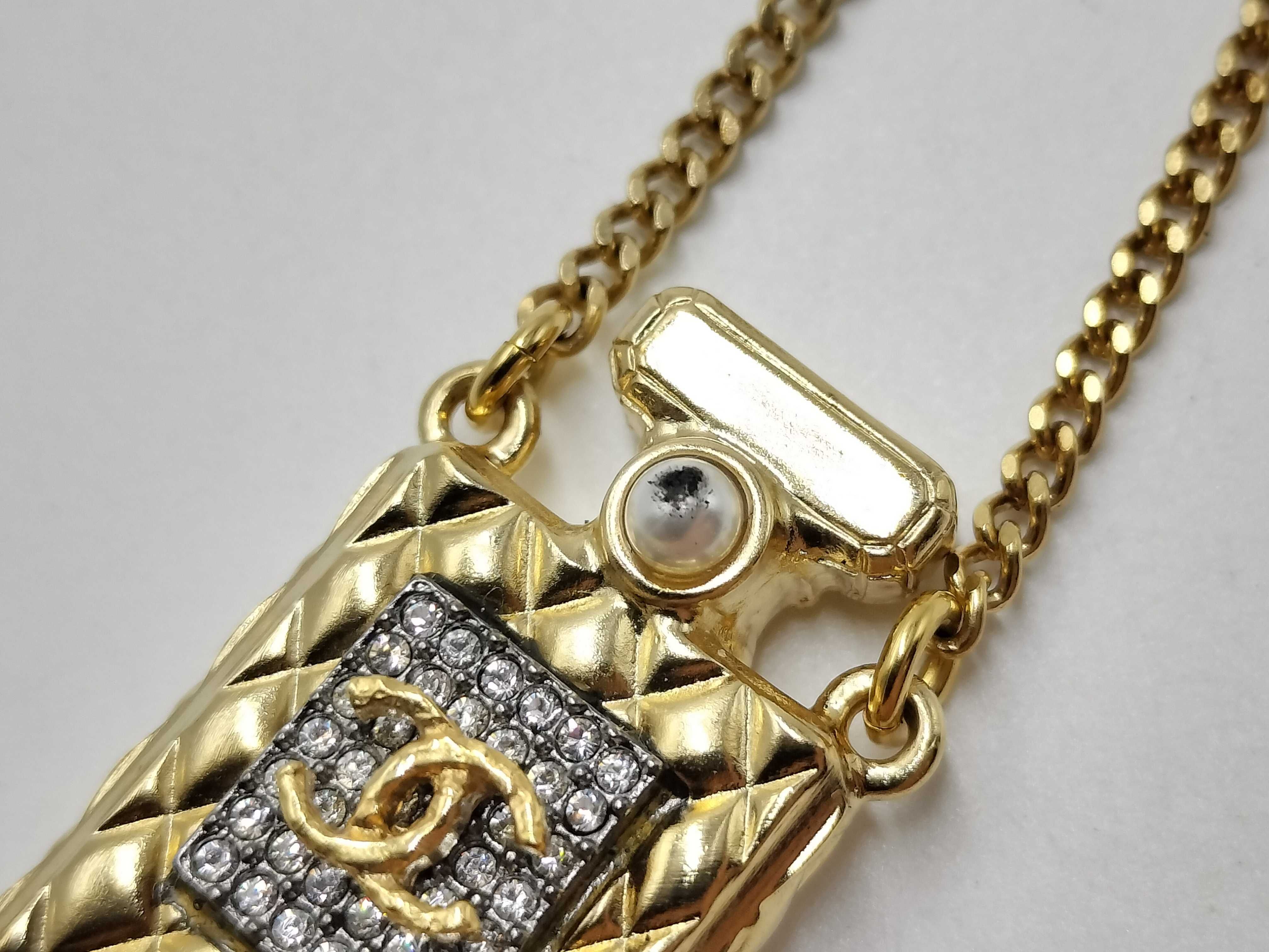 【水曜終了】(10228_0066)▼CHANEL 香水 ラインストーン ネックレス A21V ネックレス