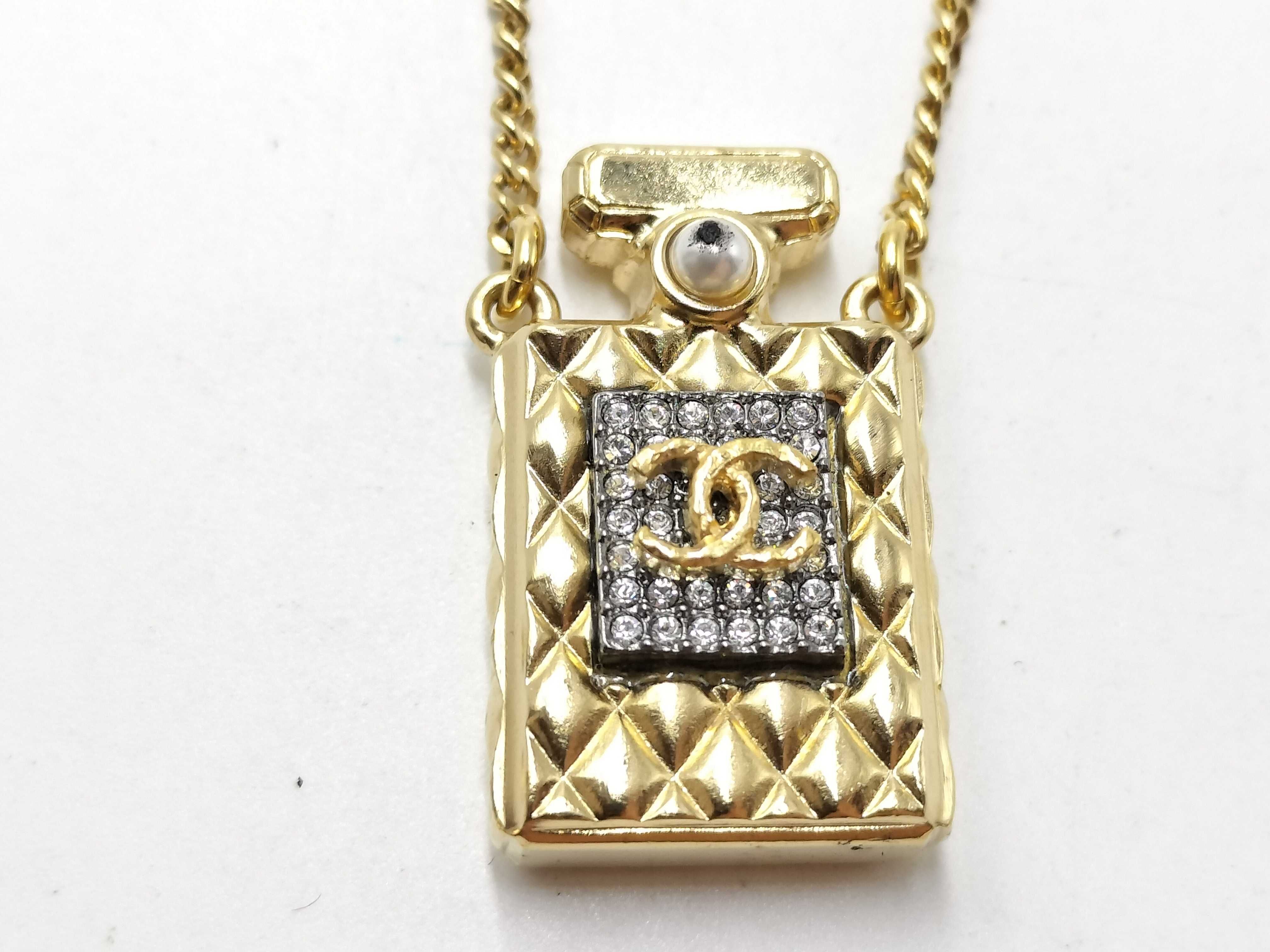 【水曜終了】(10228_0066)▼CHANEL 香水 ラインストーン ネックレス A21V ネックレス