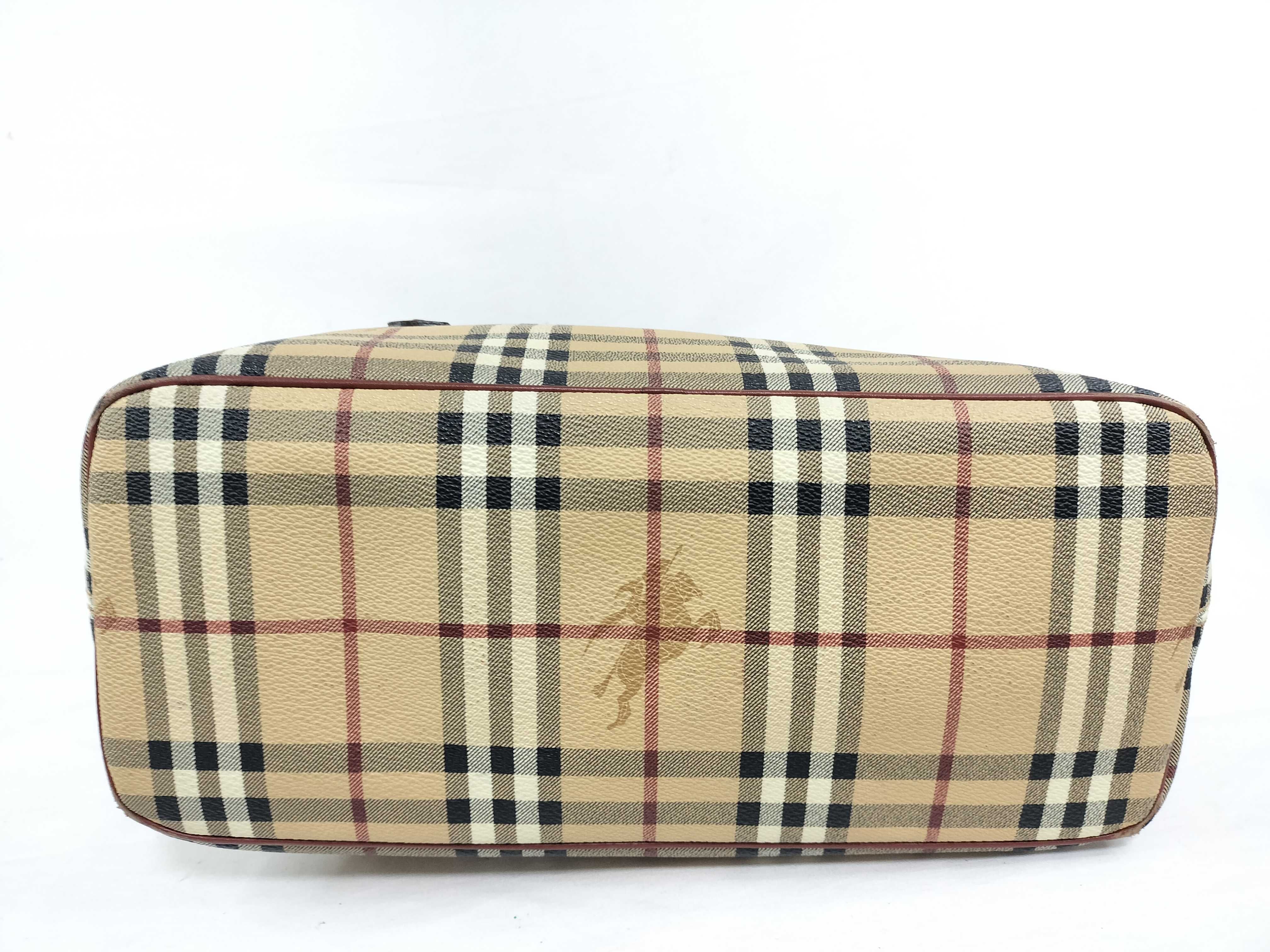 【水曜終了】(10220_0233)BURBERRY ノバチェックPVC シャドーホース 擦れ考慮 トートバッグ