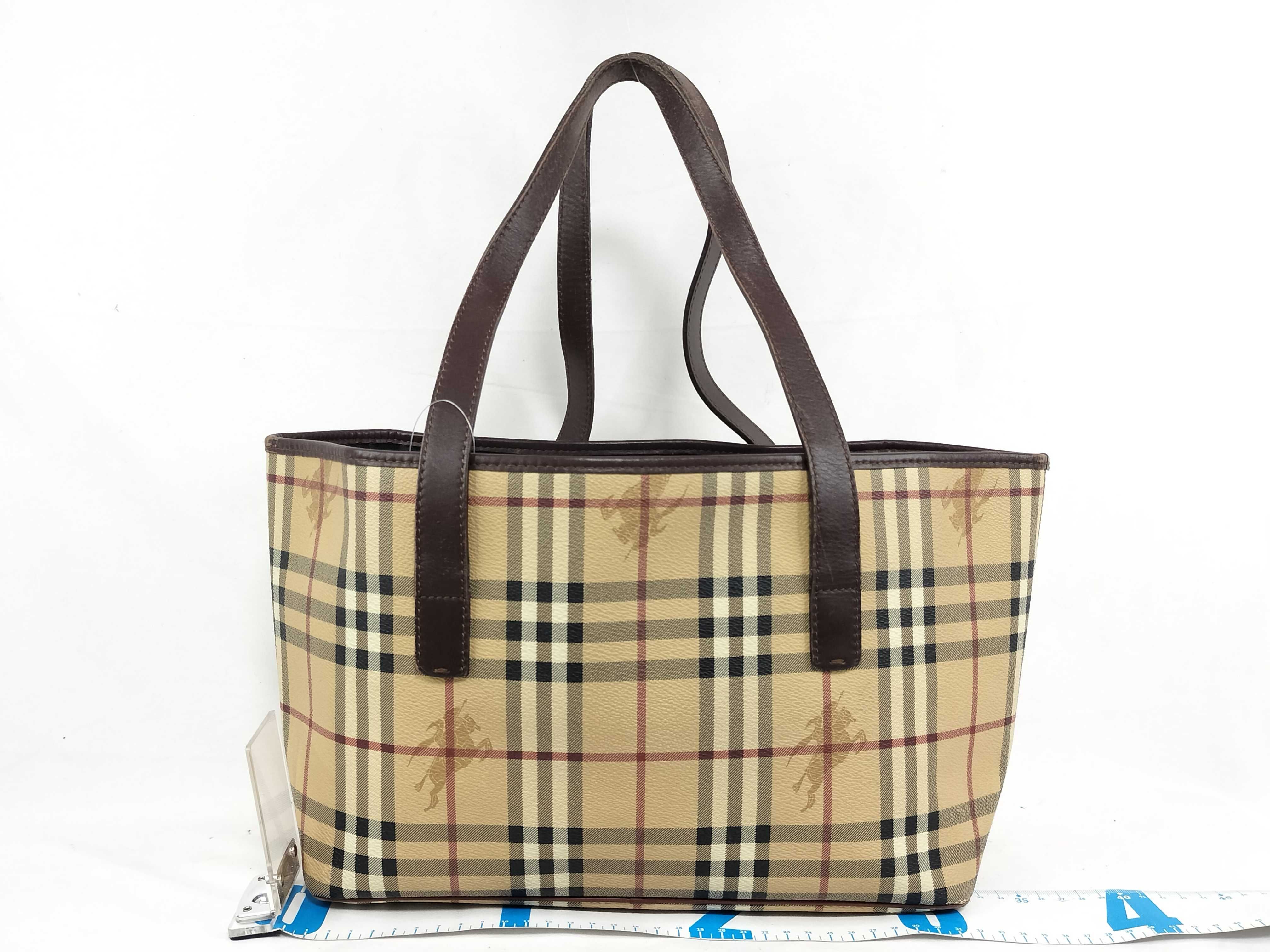 【水曜終了】(10220_0233)BURBERRY ノバチェックPVC シャドーホース 擦れ考慮 トートバッグ