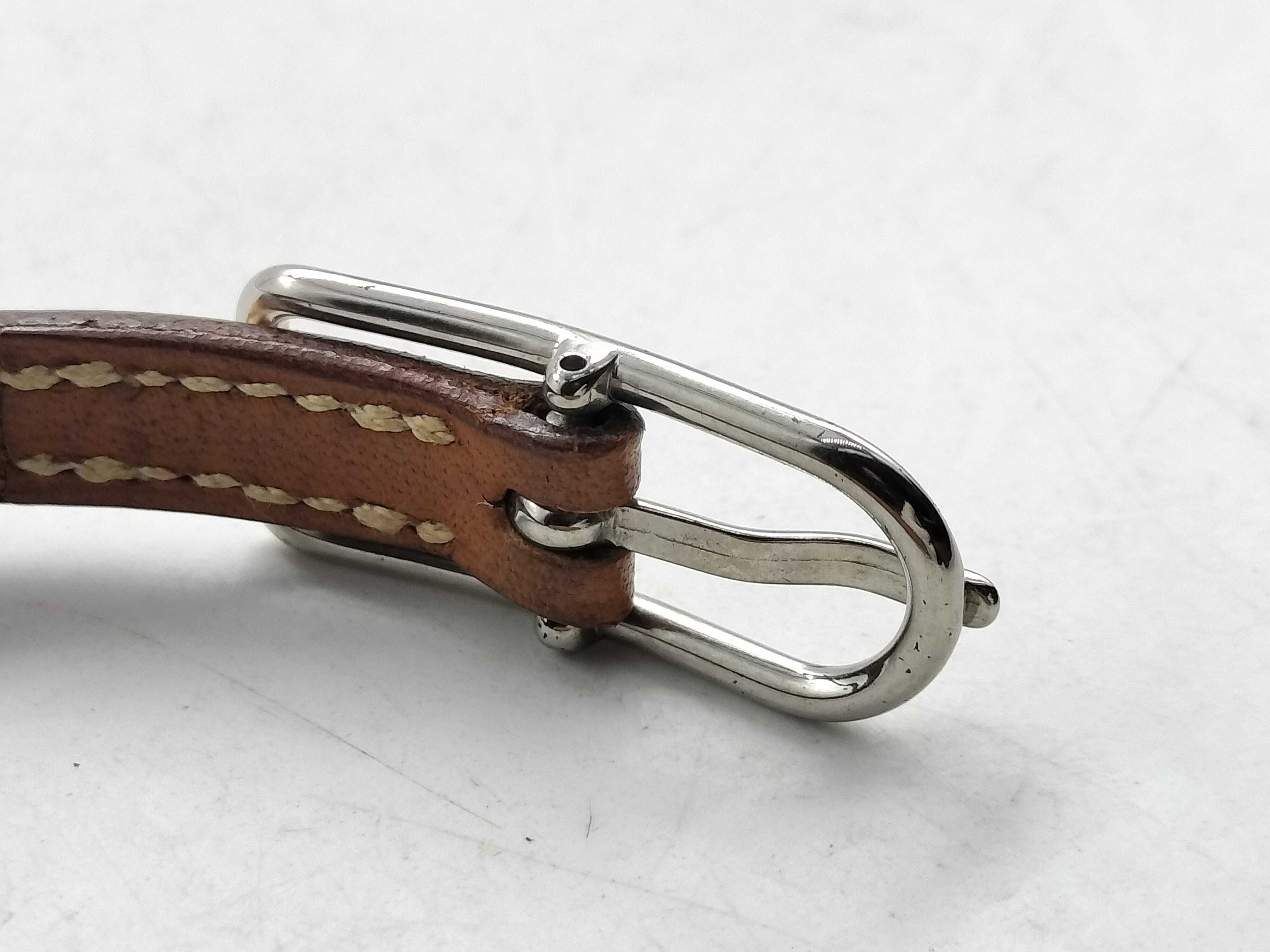 【水曜終了】(10227_0057)HERMES アピ3 SV金具 レザーロングブレスレット ブレスレット・バングル