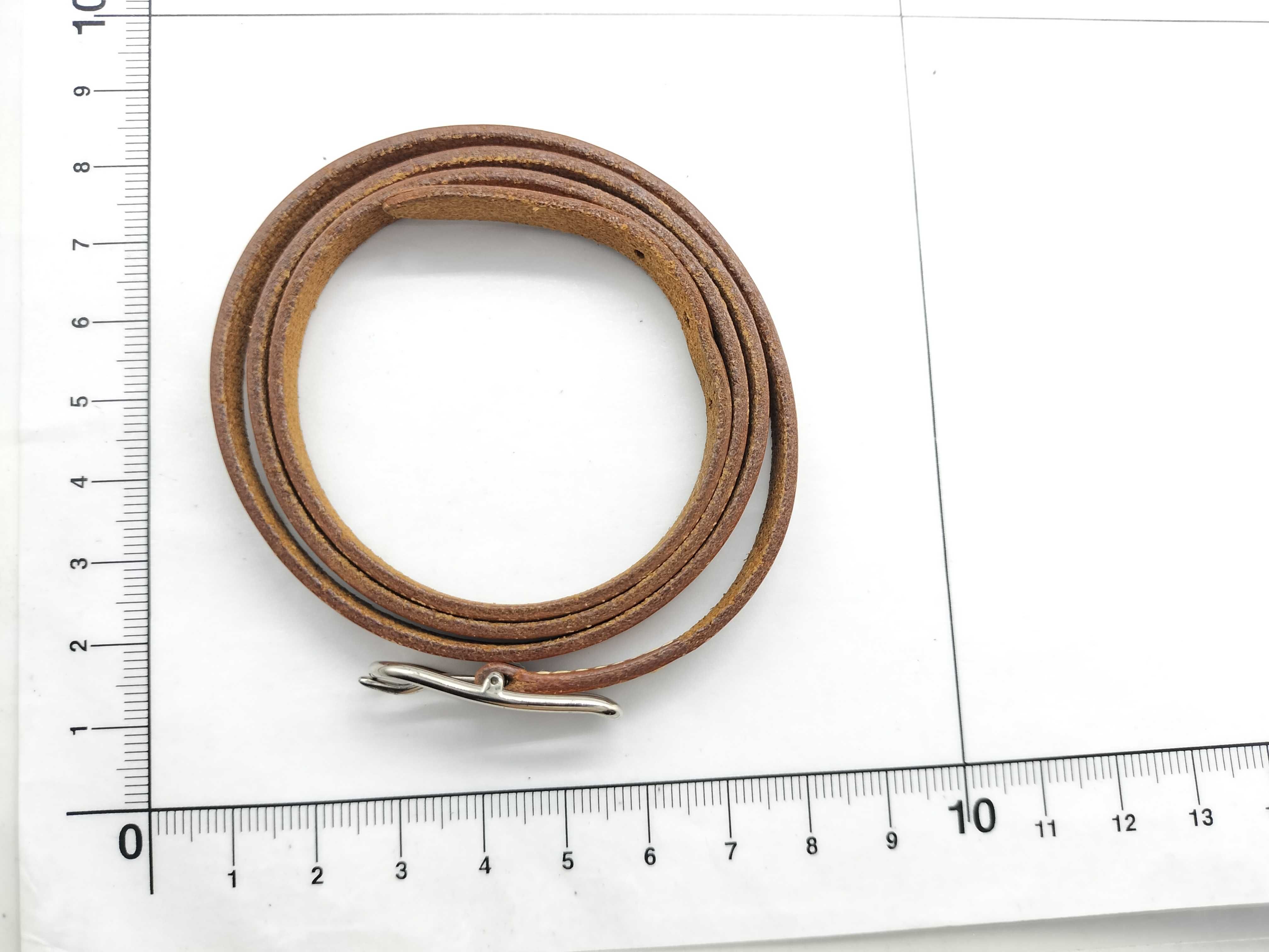 【水曜終了】(10227_0057)HERMES アピ3 SV金具 レザーロングブレスレット ブレスレット・バングル