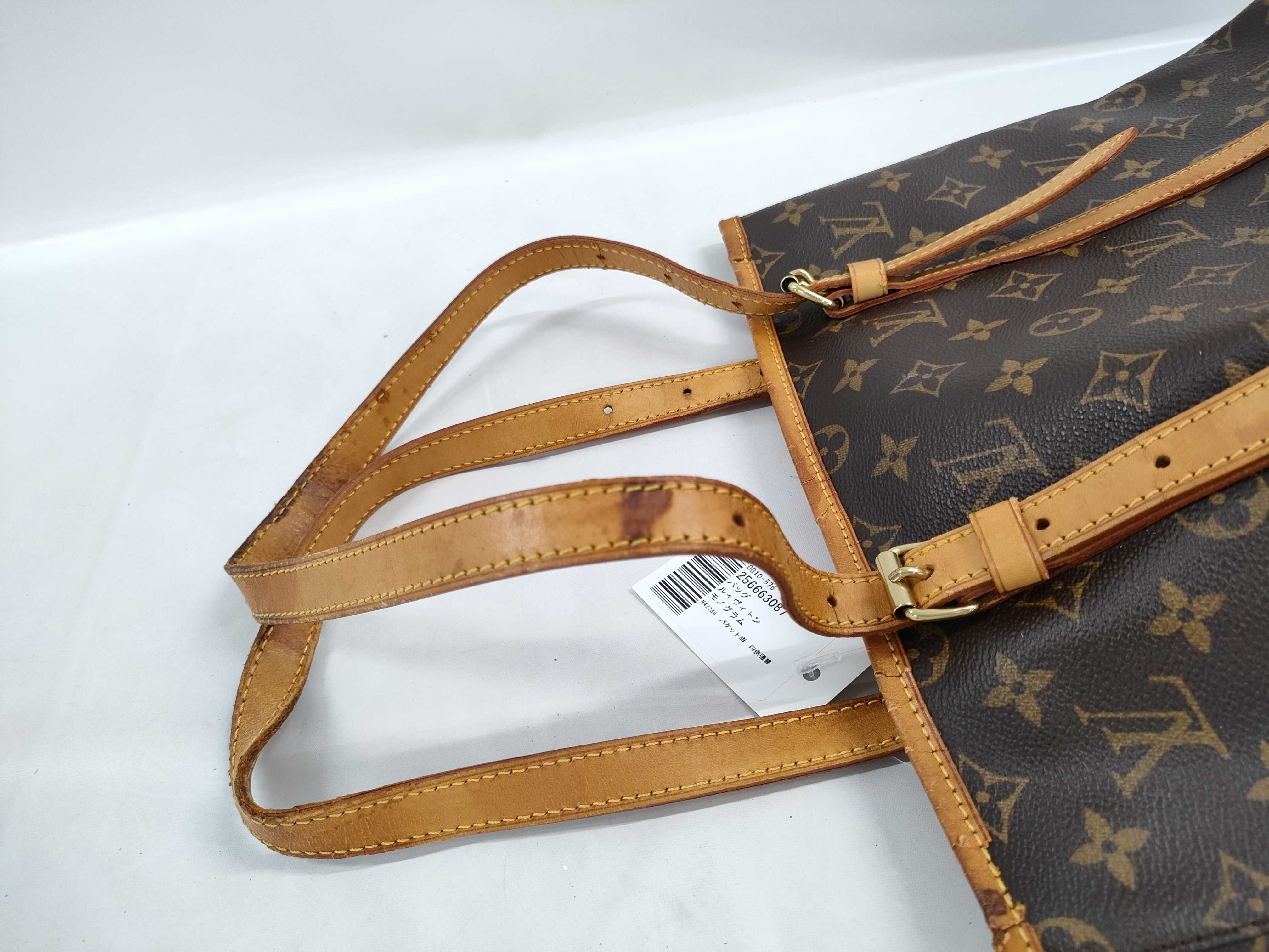 【水曜終了】(10229_0452)LOUIS VUITTON モノグラム M42236 バケットGM 内側張替 トートバッグ