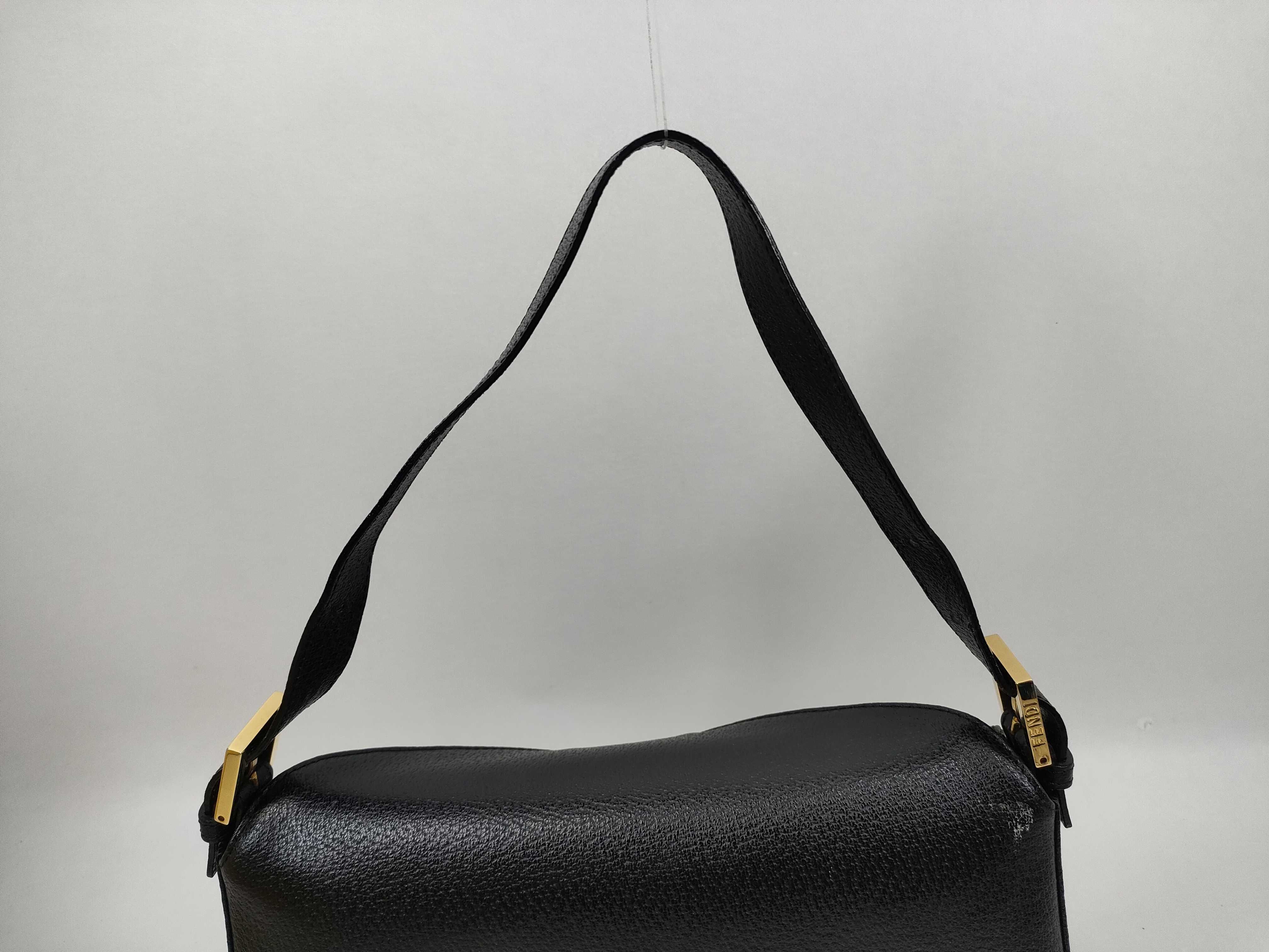 【水曜終了】(10230_0323)FENDI ズッカ柄 レザー/ブラック ショルダーバッグ