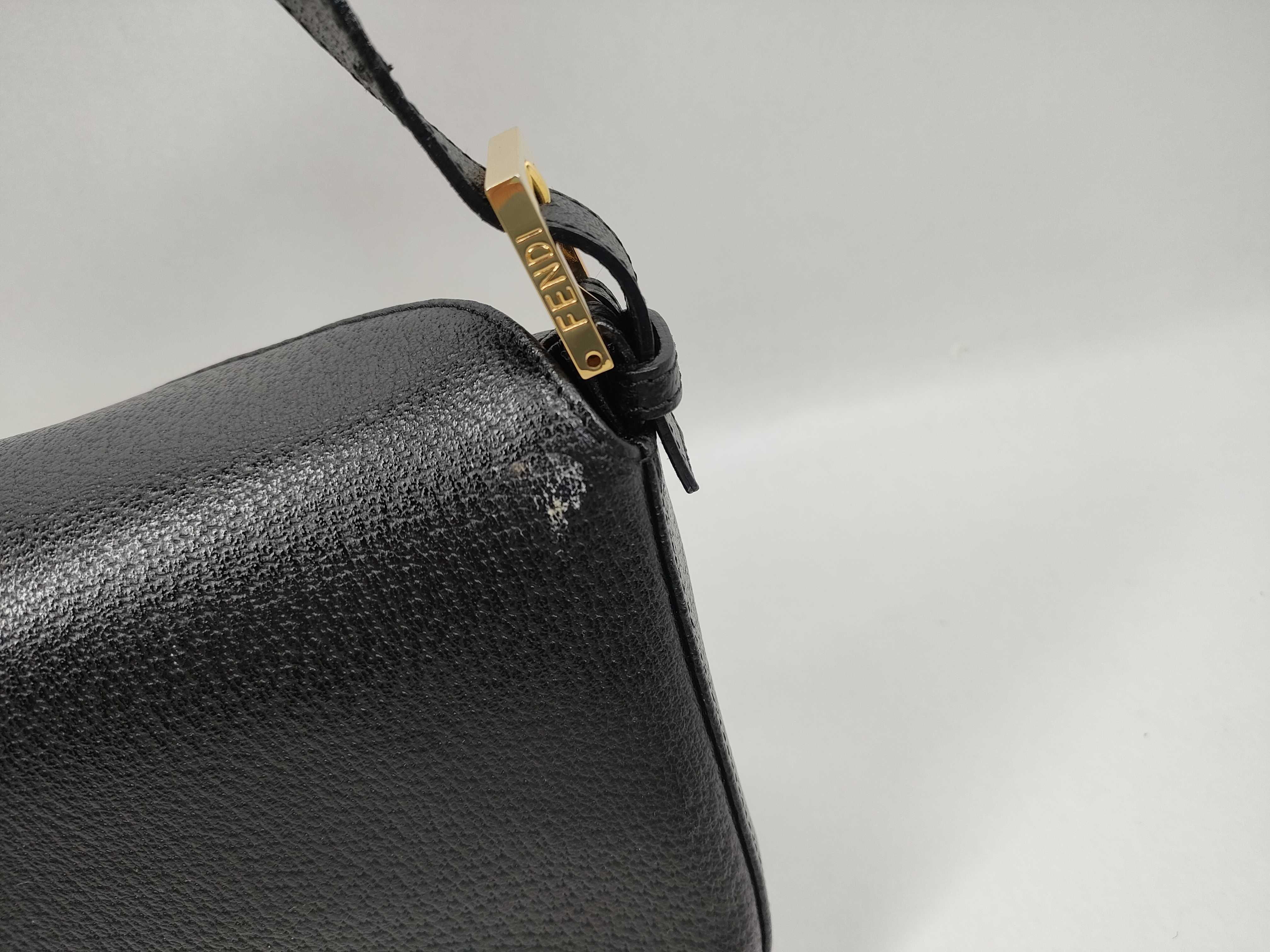 【水曜終了】(10230_0323)FENDI ズッカ柄 レザー/ブラック ショルダーバッグ