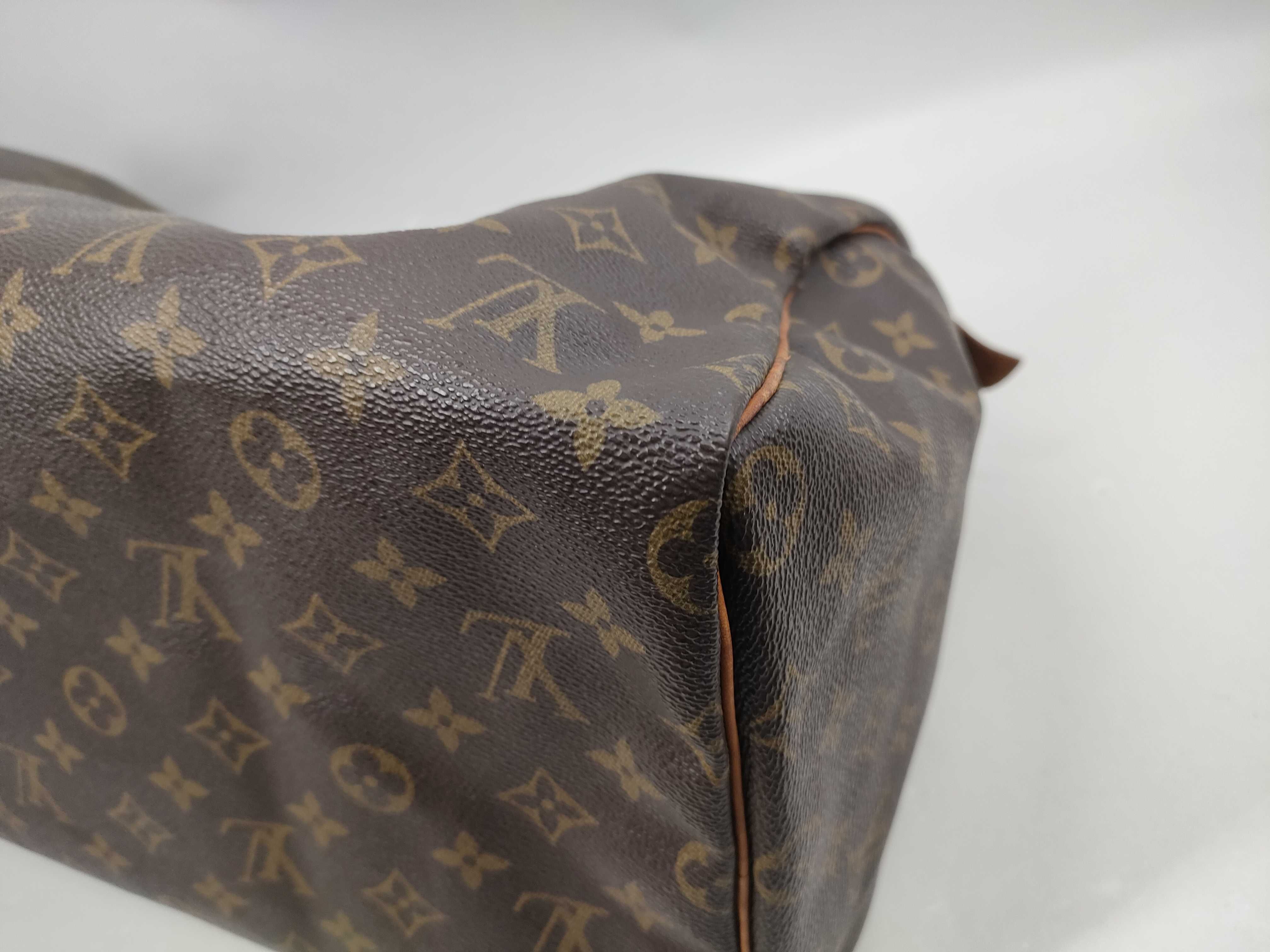 【水曜終了】(10229_0114)LOUIS VUITTON モノグラム M41106 スピーディ40 1993年製 パドロック有 鍵無 ファスナーヌメ革ちぎれ ボストンバッグ