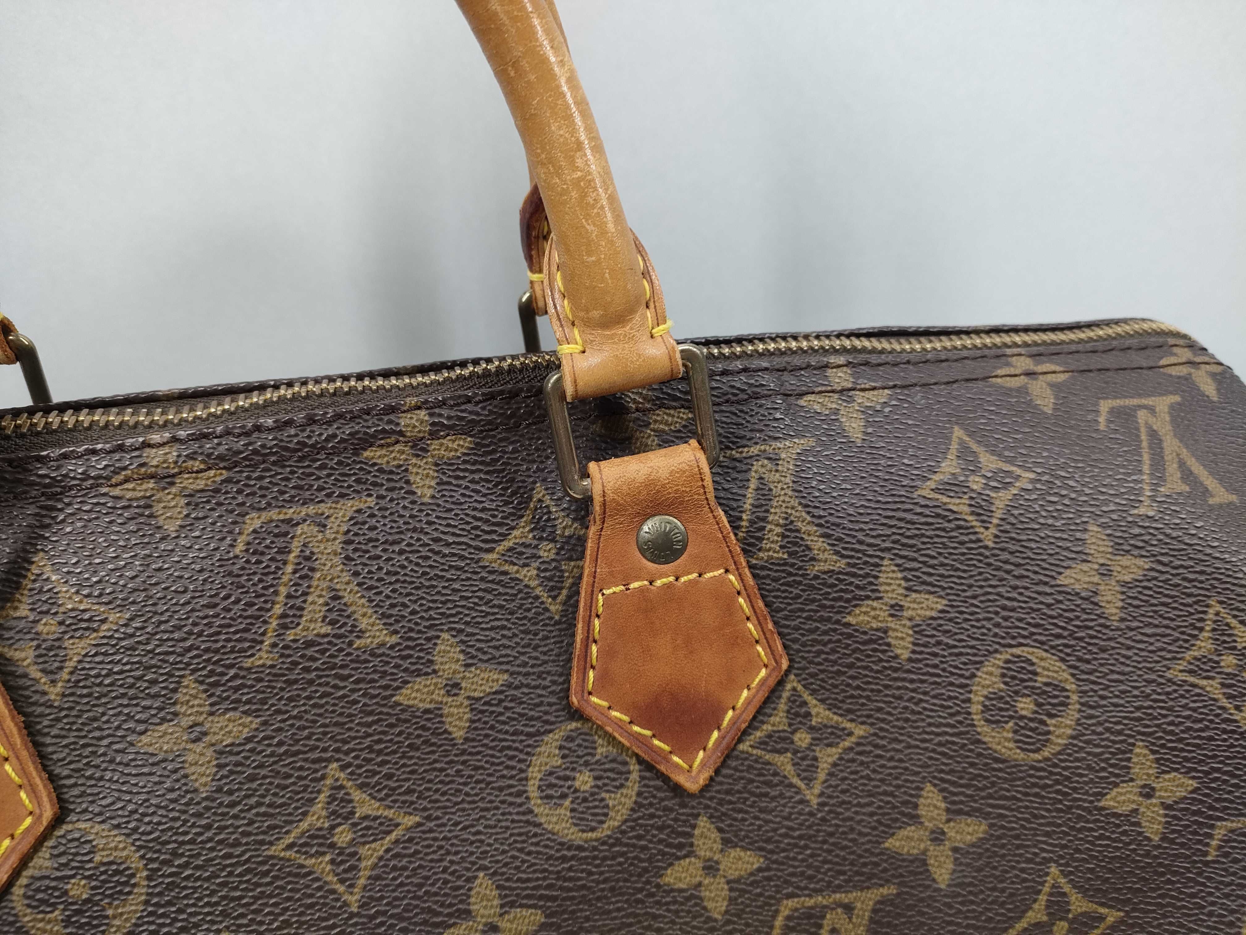 【水曜終了】(10229_0114)LOUIS VUITTON モノグラム M41106 スピーディ40 1993年製 パドロック有 鍵無 ファスナーヌメ革ちぎれ ボストンバッグ